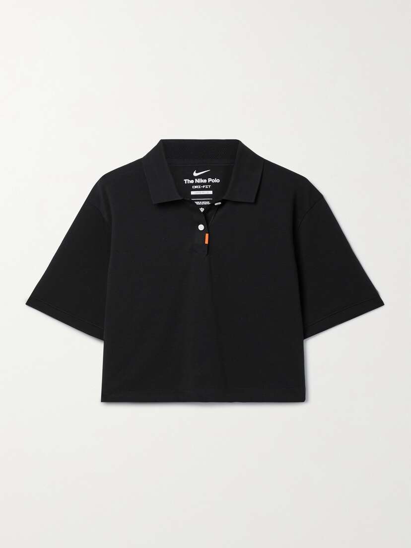 Nike Cropped Dri-fit Cotton-blend Piqué Polo Shirt