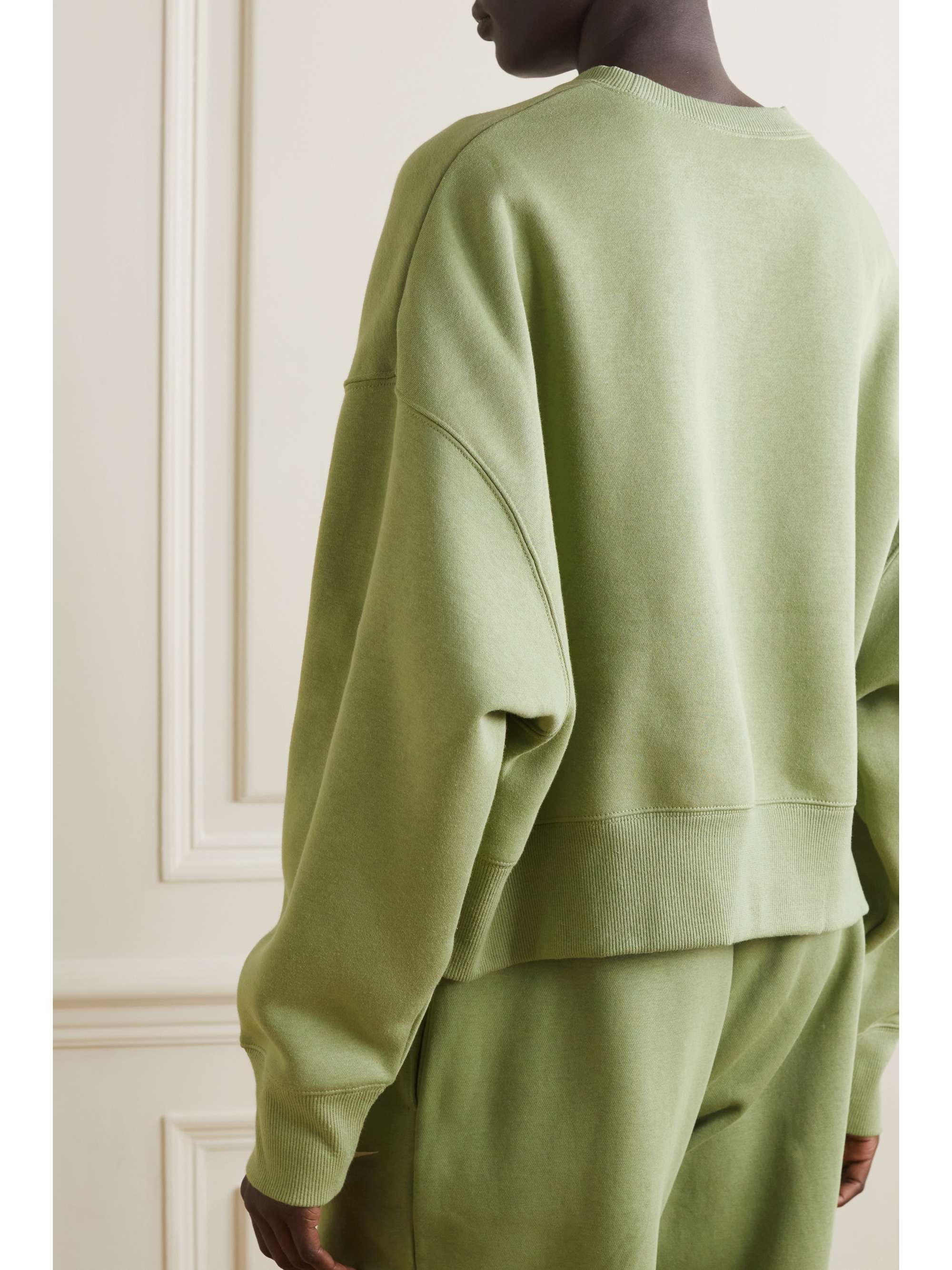 NIKE Embroidered cotton-blend jersey sweatshirt