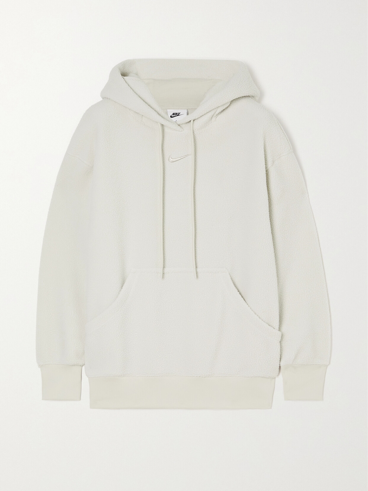 Nike - Embroidered Fleece Hoodie - Neutrals