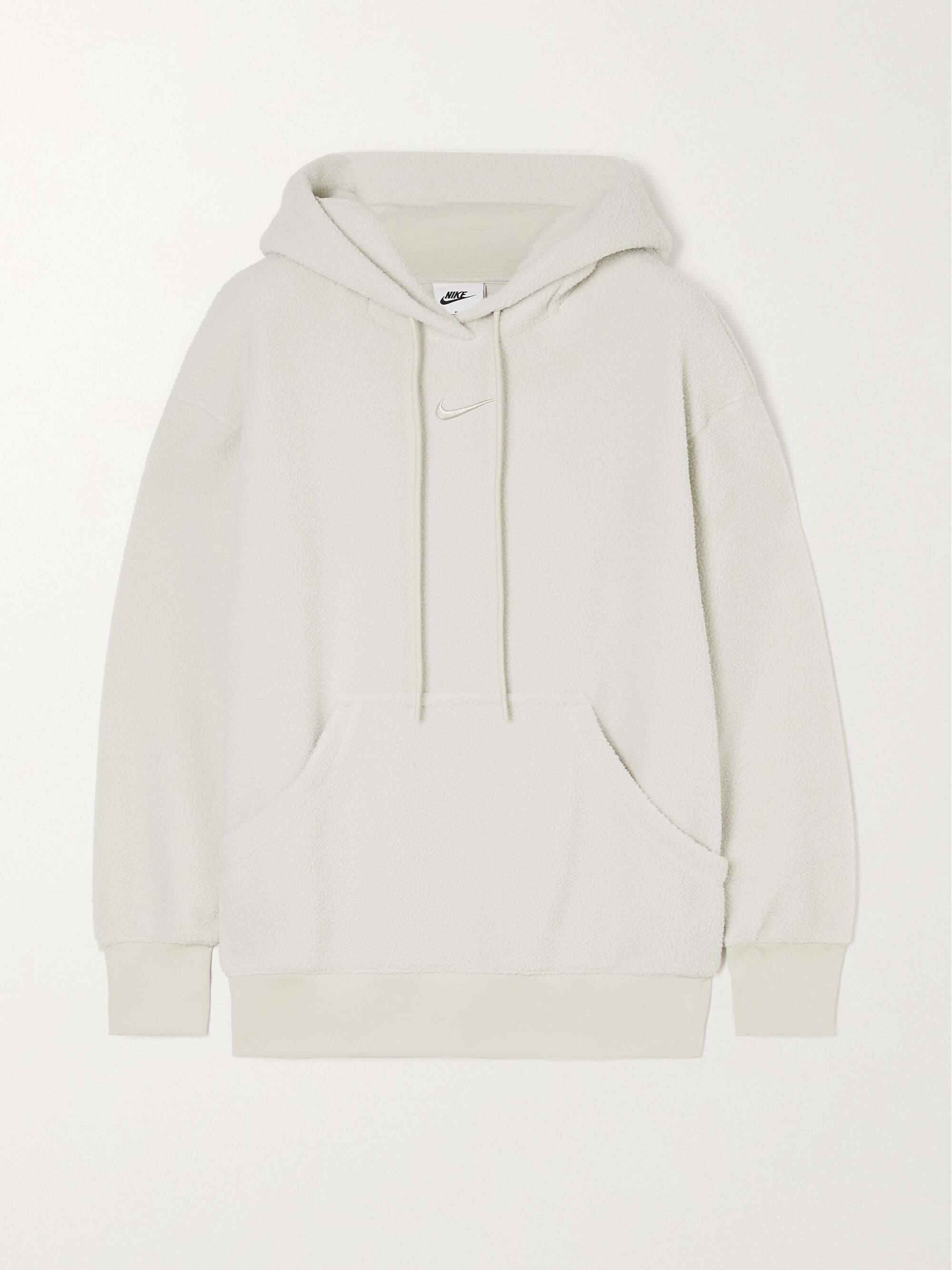 NIKE Embroidered fleece hoodie NETAPORTER