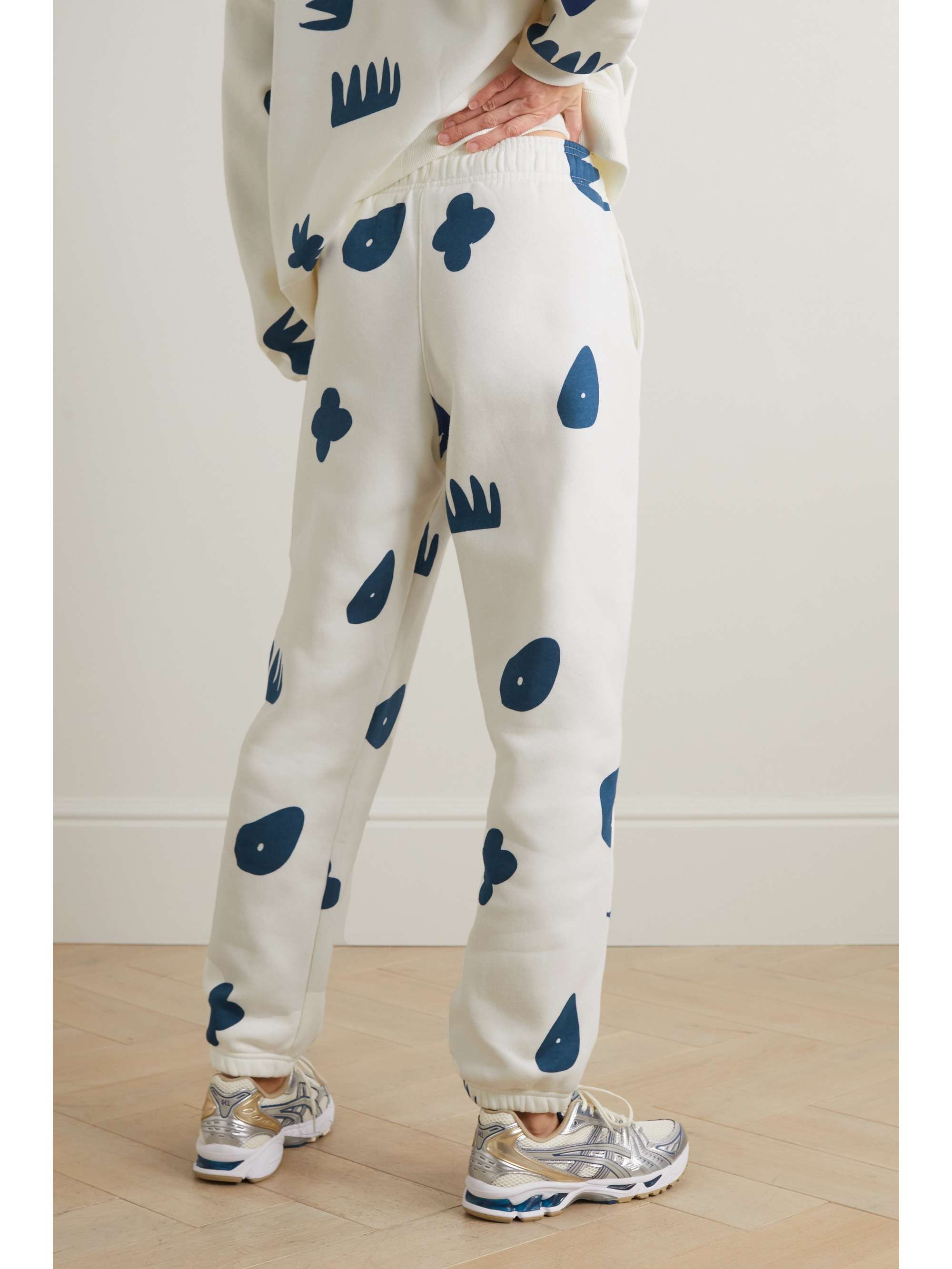 NIKE Printed cotton-blend jersey track pants
