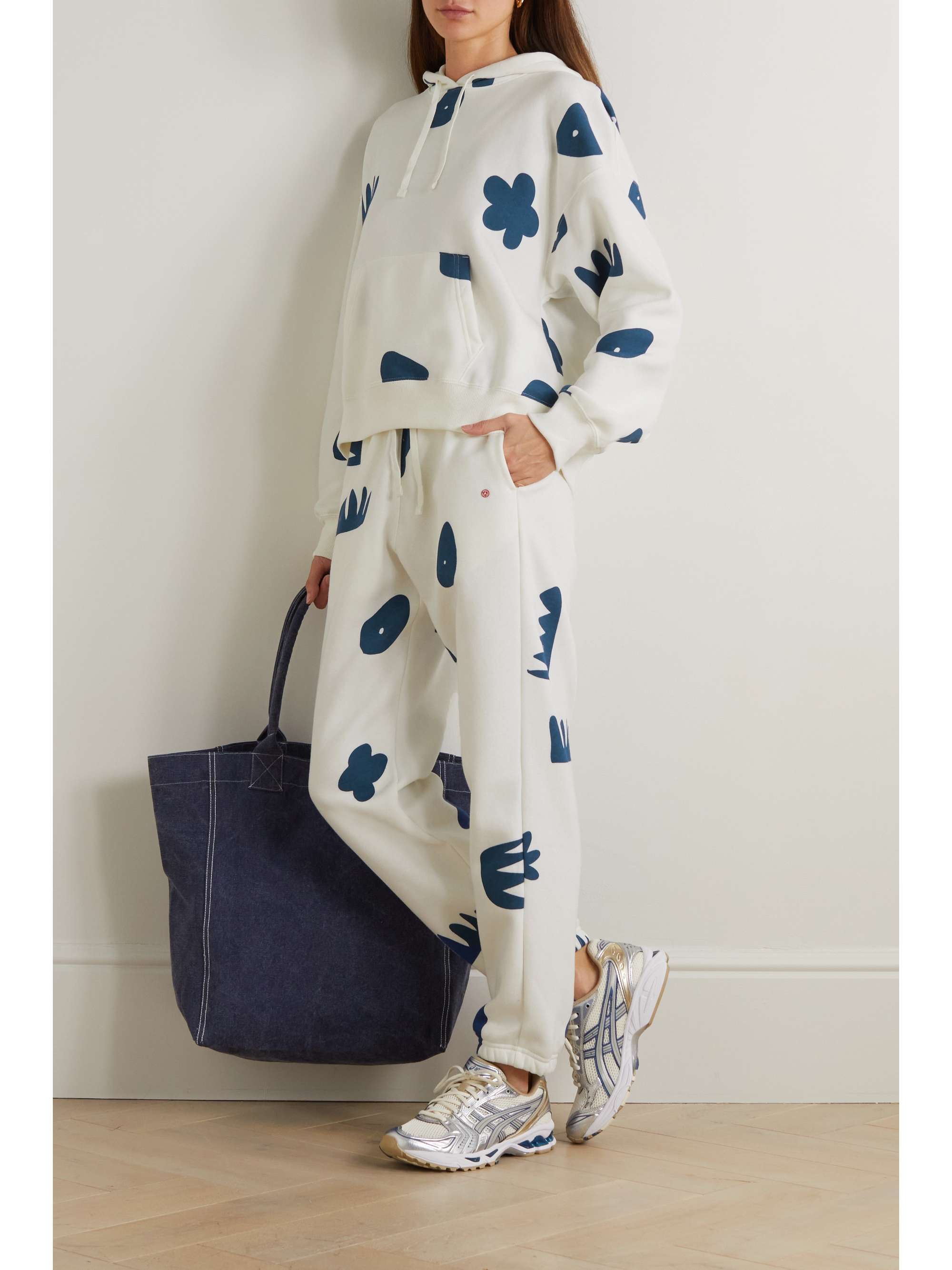 NIKE Printed cotton-blend jersey track pants