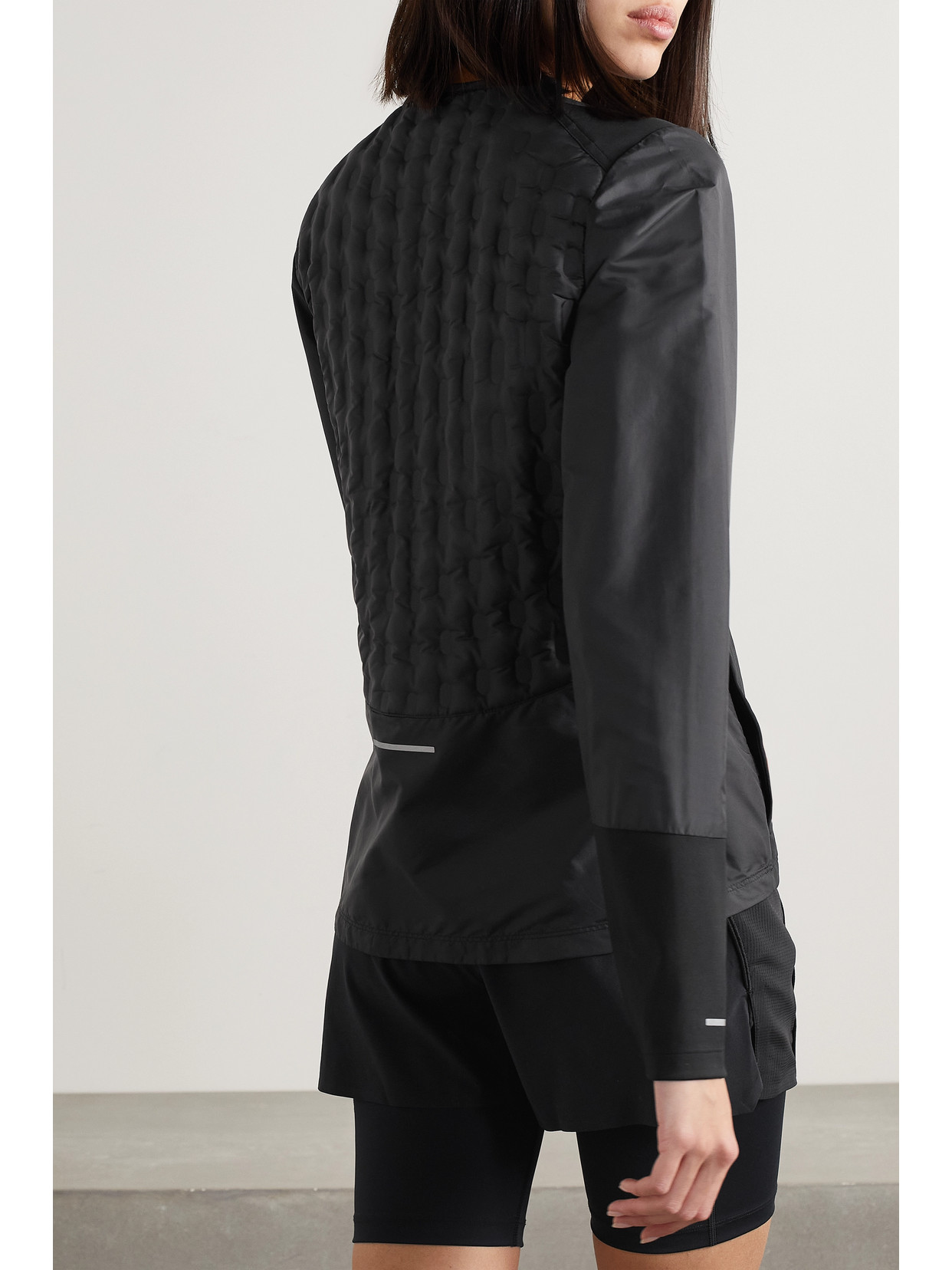 Nike Paneled Quilted Padded Thermafit Adv Down Jacket In Black ModeSens