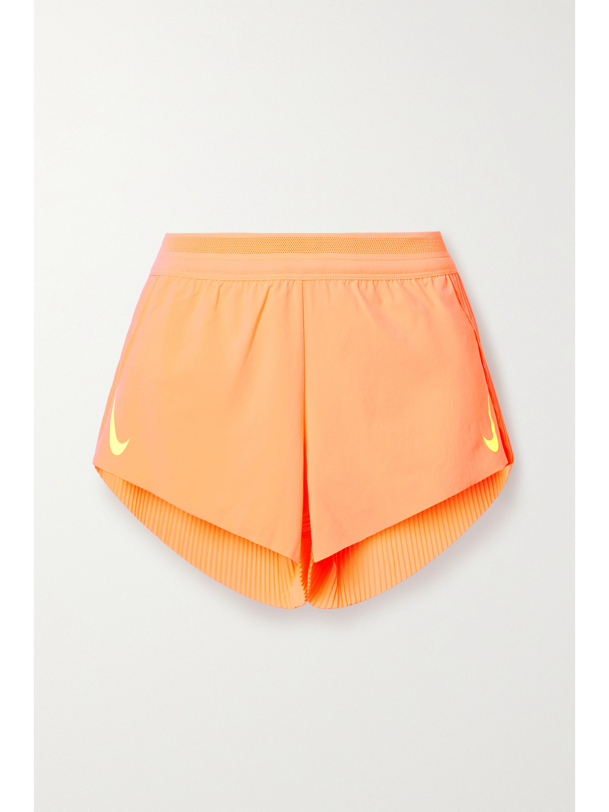 Nike - Aeroswift Pleated Neon Stretch-shell Shorts - Orange