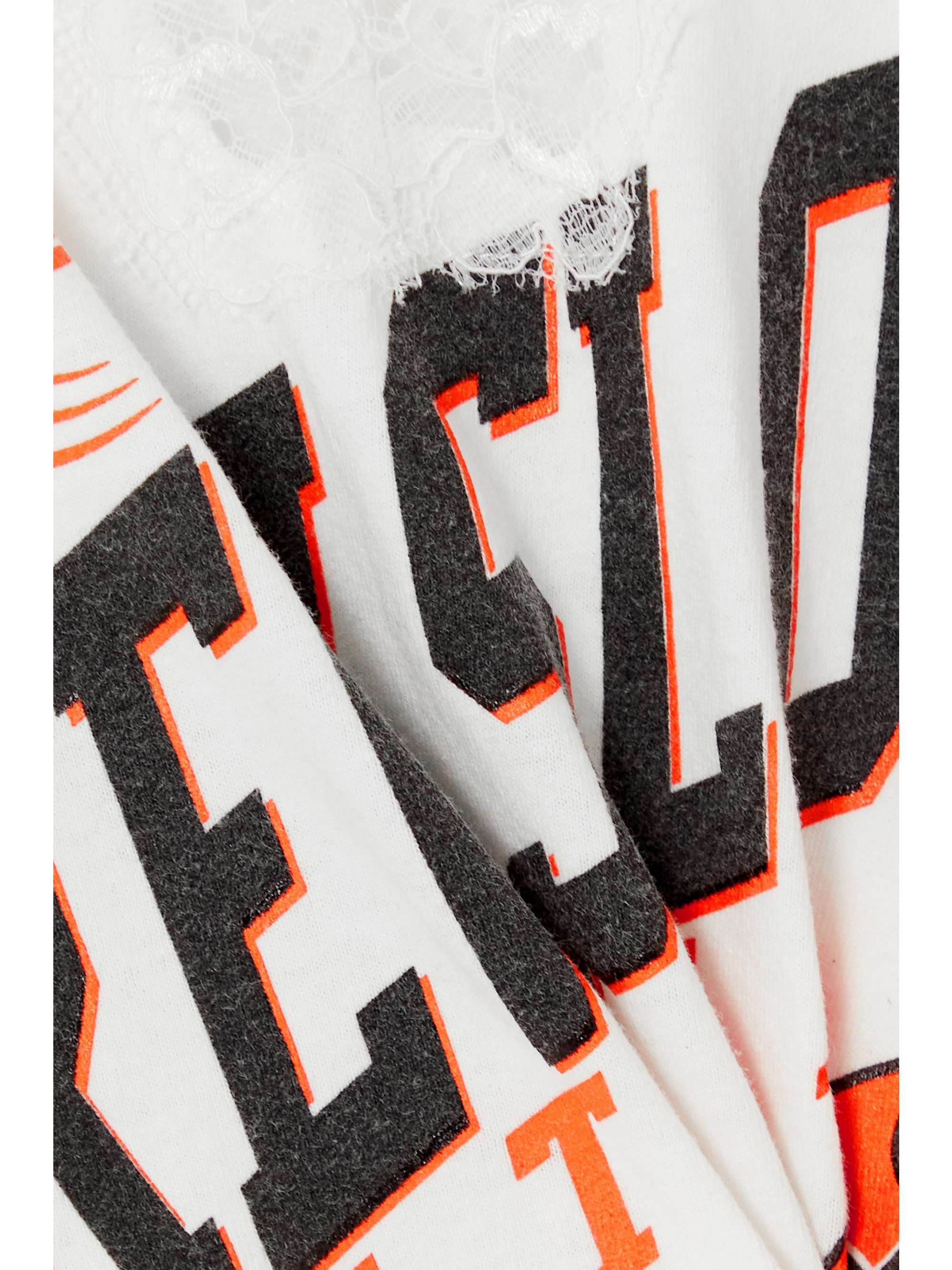 CONNER IVES + NET SUSTAIN lace-trimmed printed cotton-jersey tank