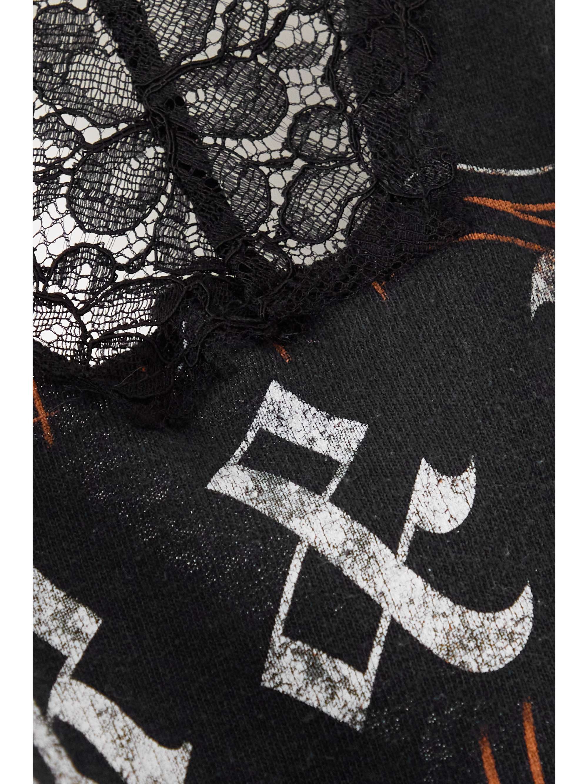 CONNER IVES Lace-trimmed printed jersey mini dress