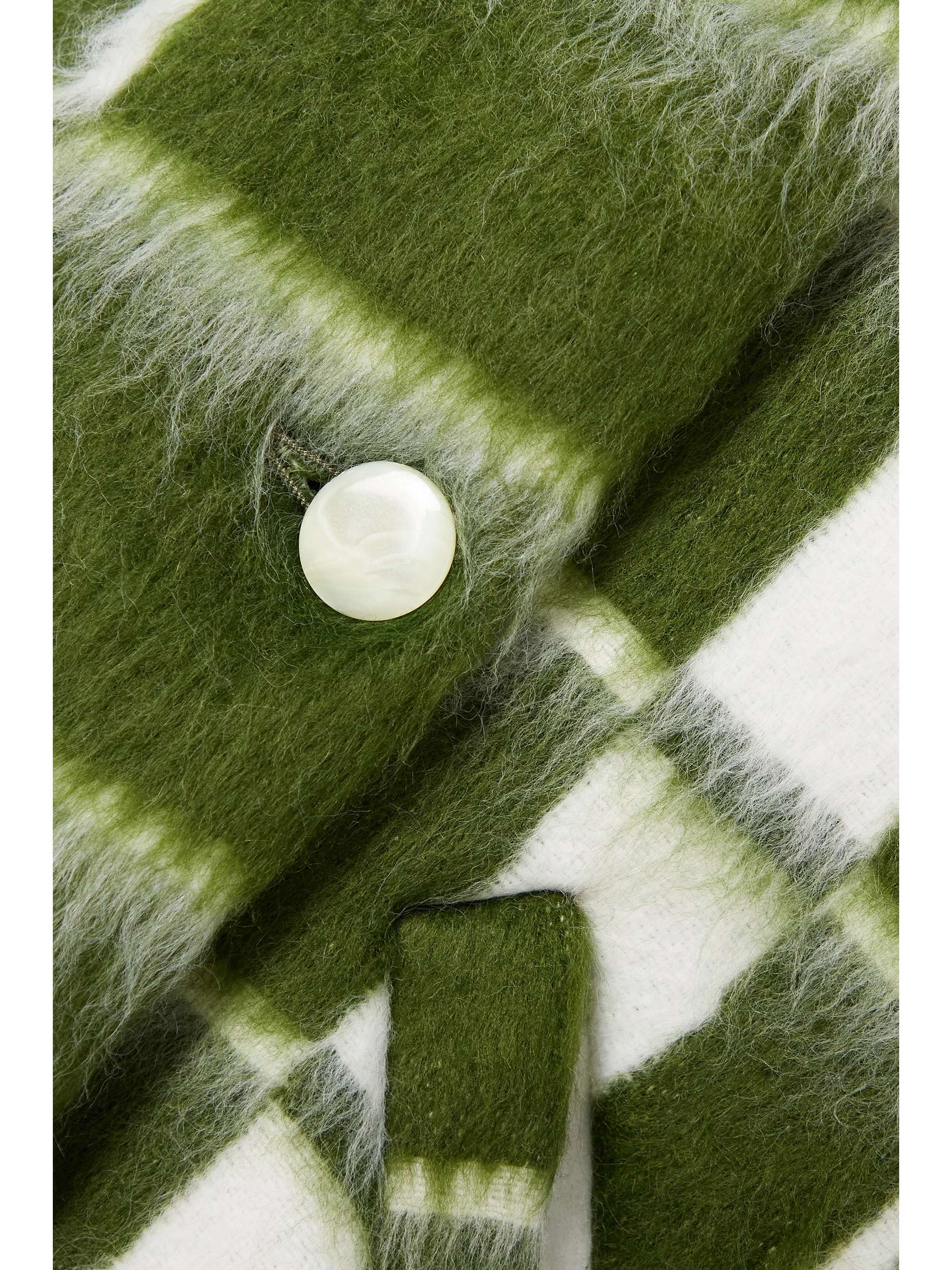 CONNER IVES + NET SUSTAIN double-breasted checked brushed wool-blend coat