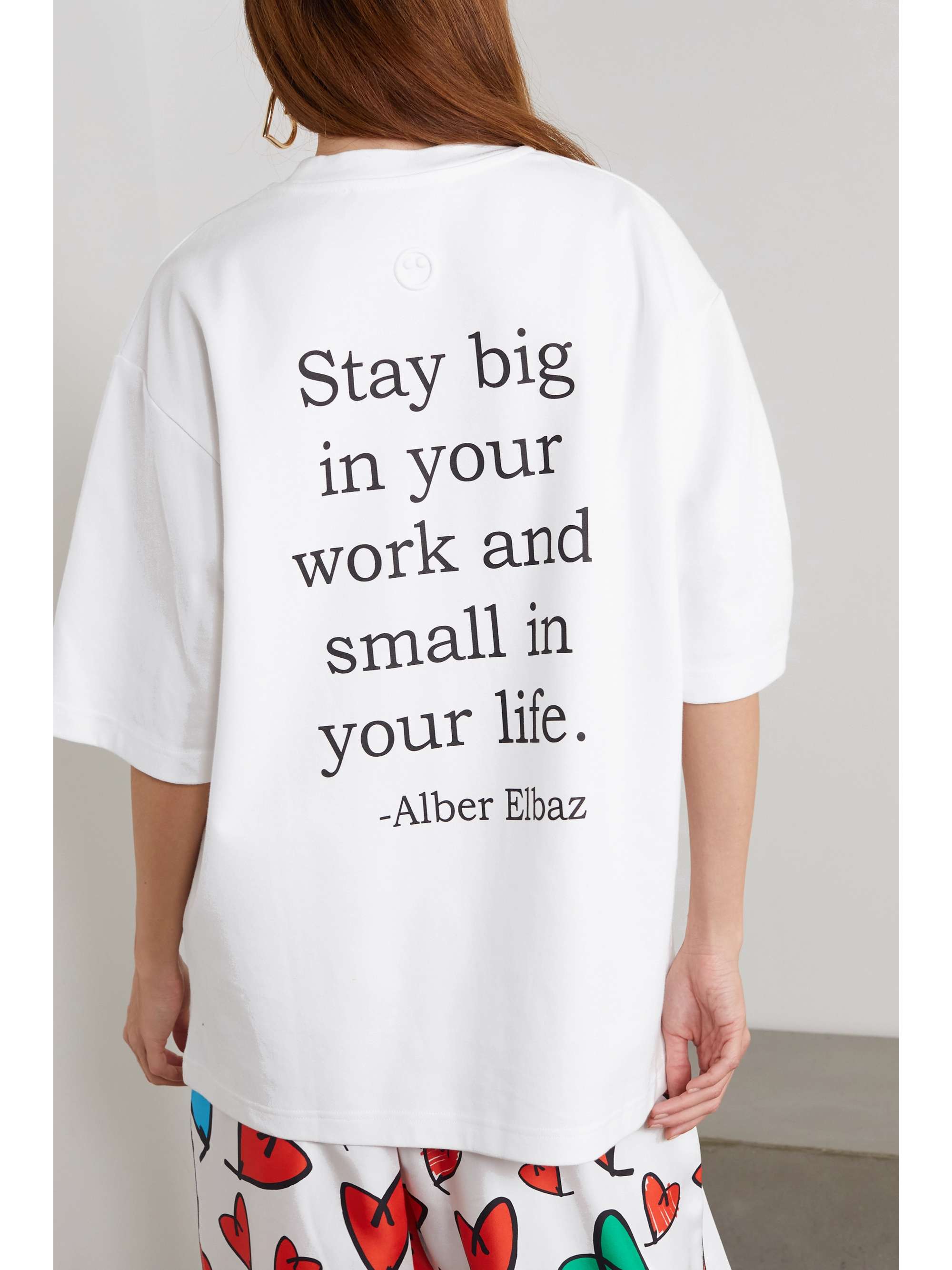 AZ FACTORY Love oversized grosgrain-trimmed organic cotton-jersey T-shirt