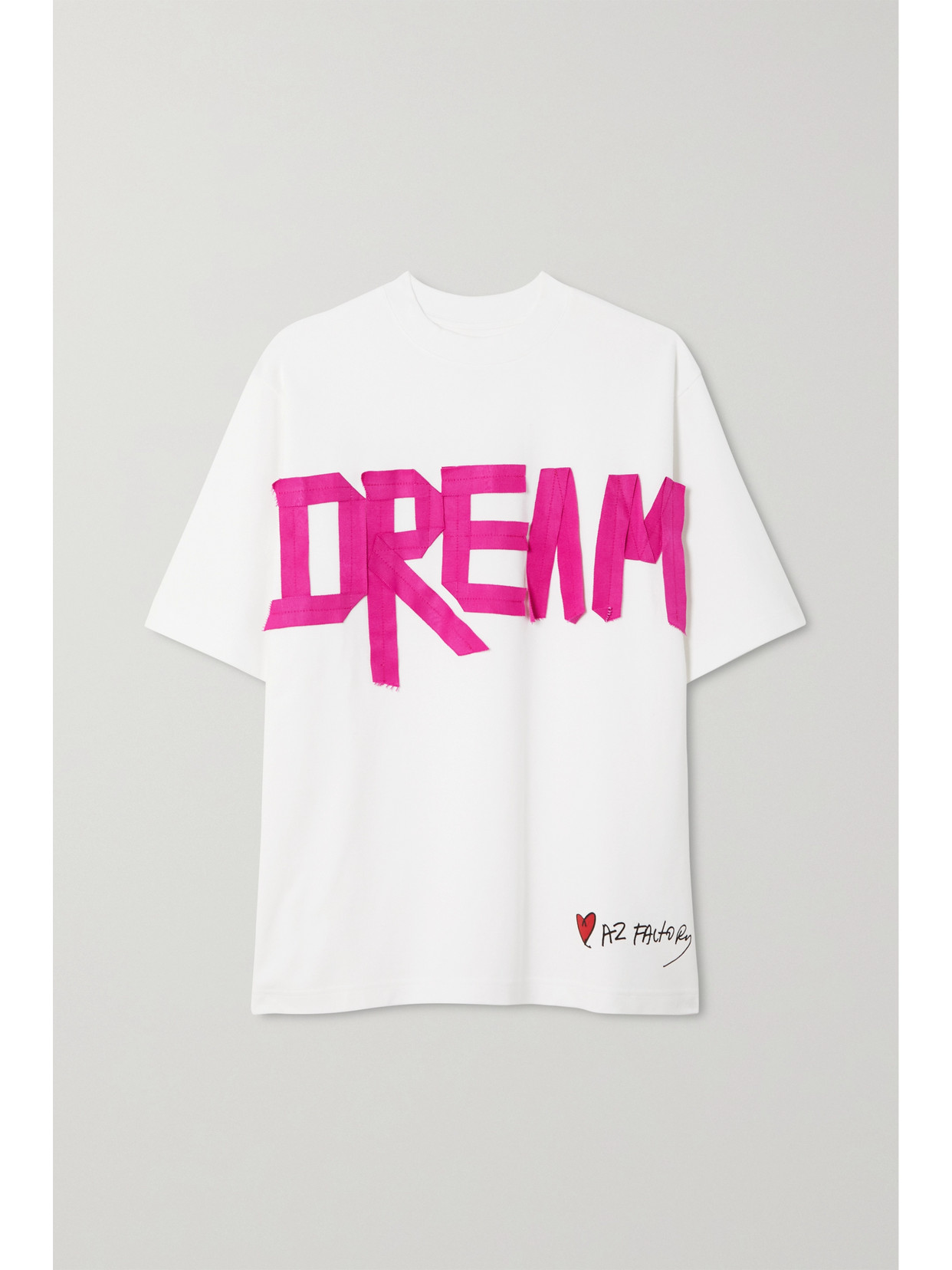 AZ Factory - Dream Oversized Appliquéd Printed Organic Cotton-jersey T-shirt - White