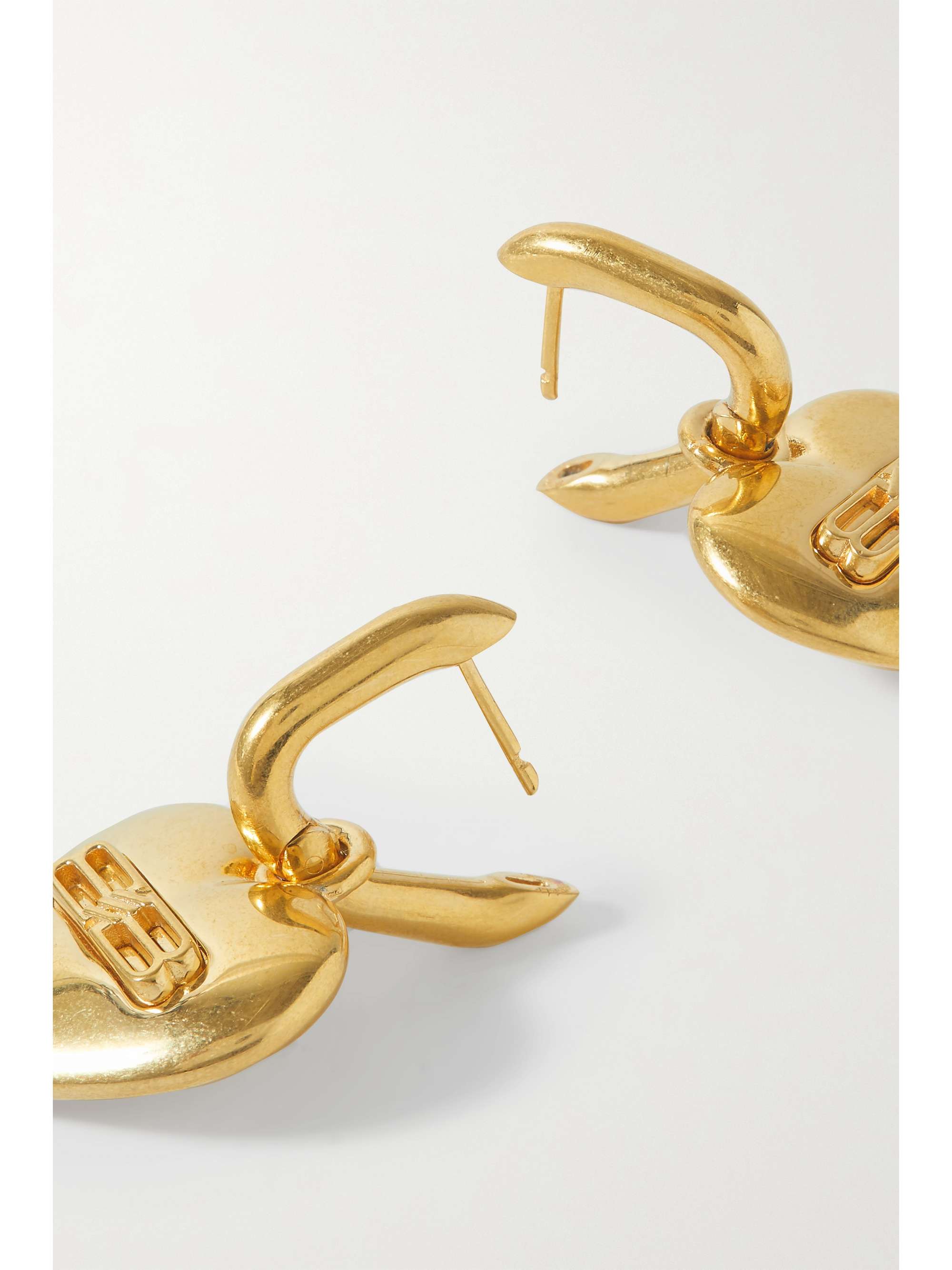 BALENCIAGA BB Heart goldtone earrings NETAPORTER