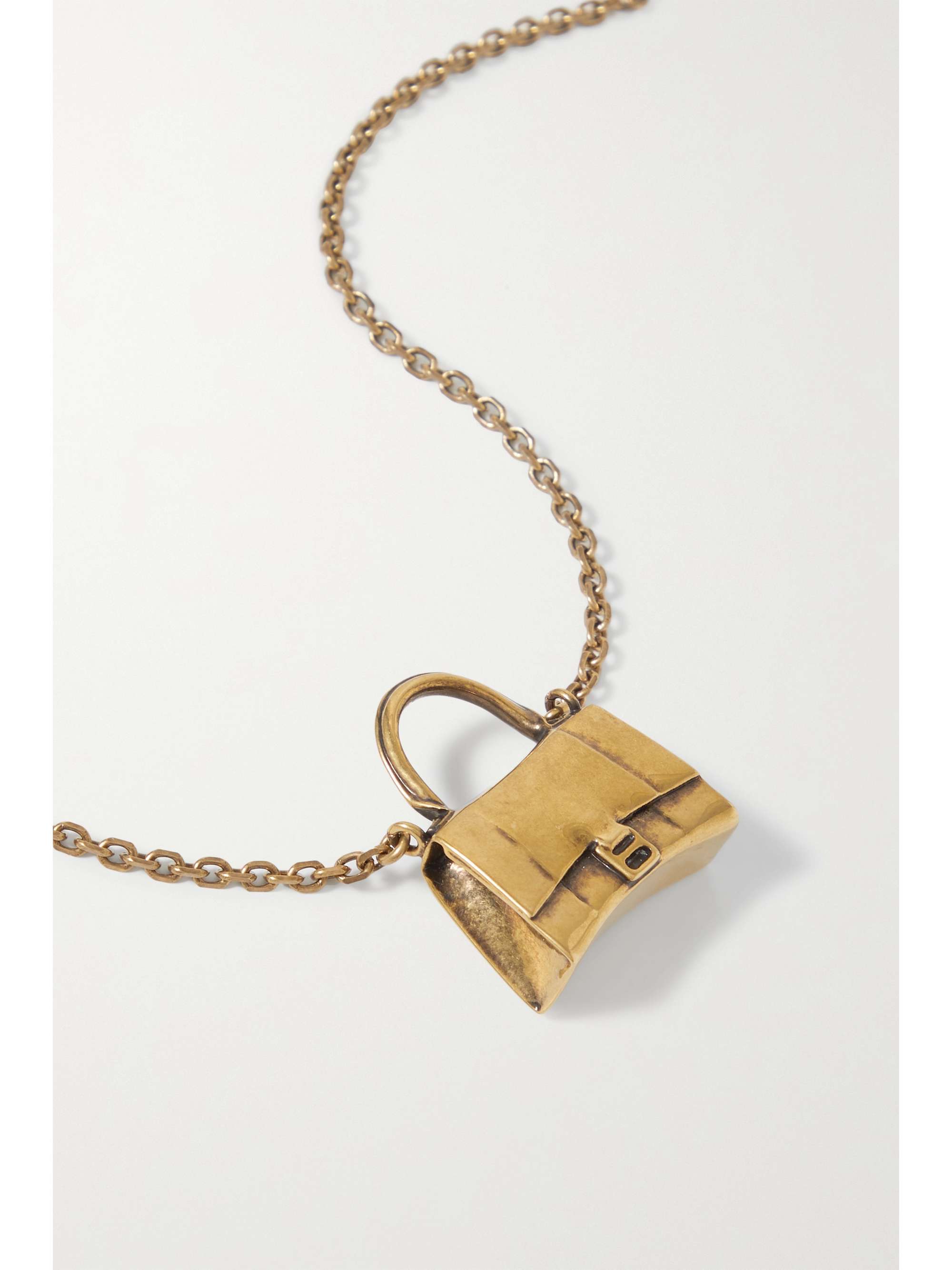 BALENCIAGA Bag gold tone necklace NET A PORTER