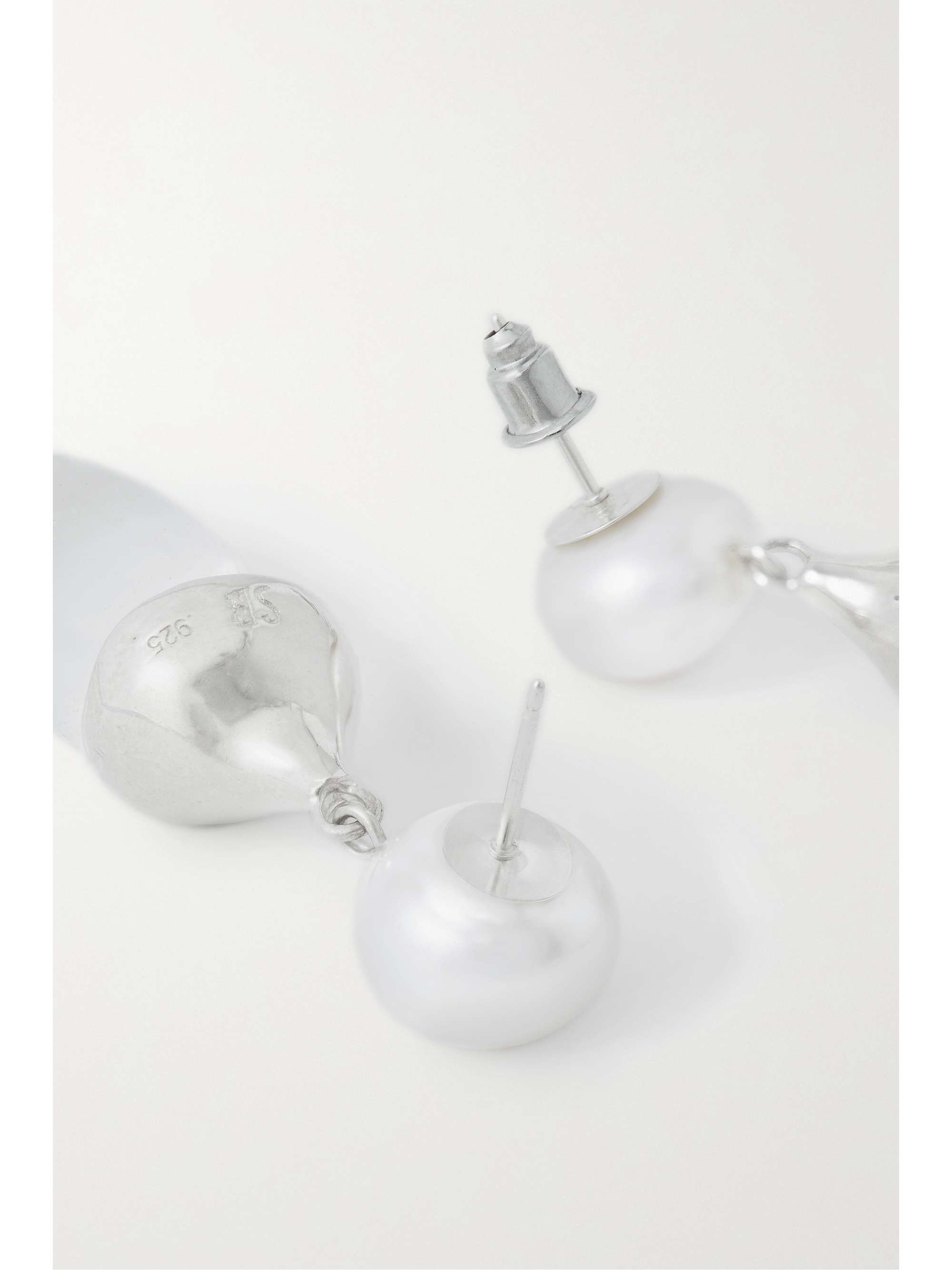 SOPHIE BUHAI Audrey silver, quartz and pearl earrings