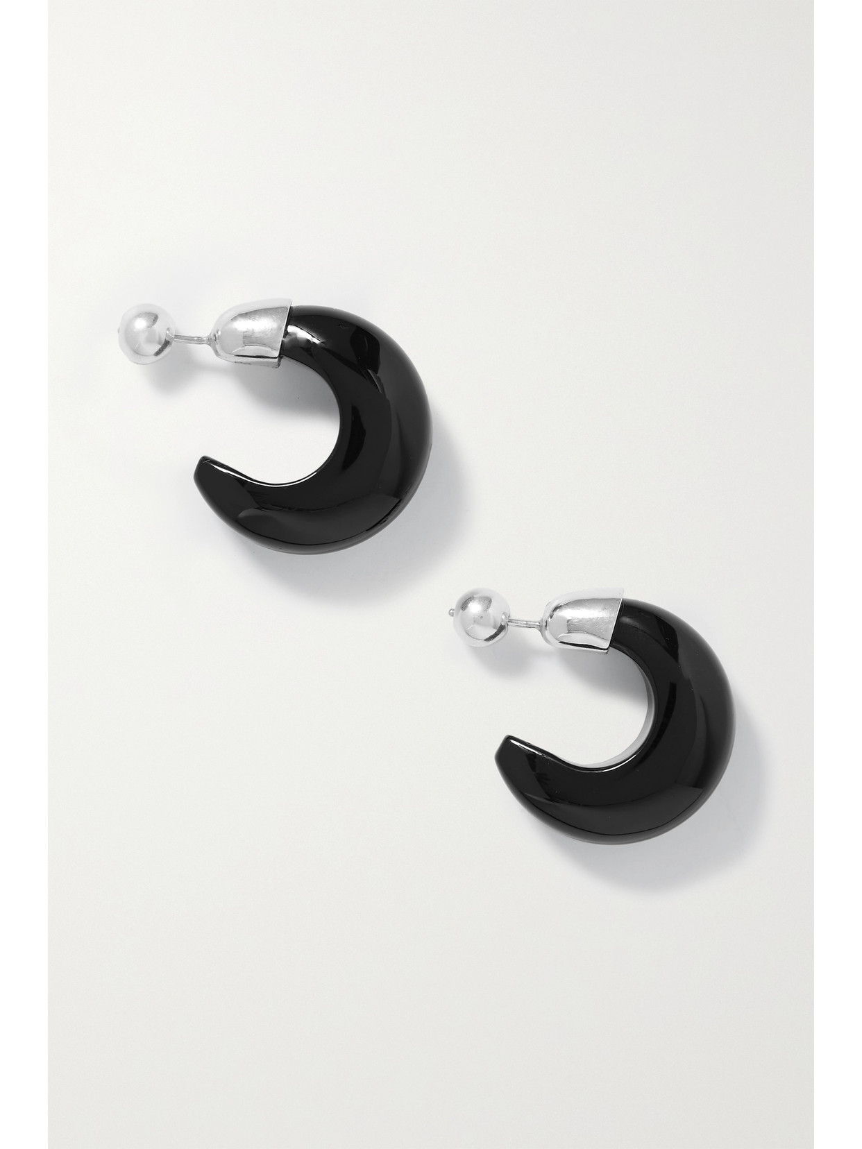 Click to view more detailed imagery on our partner's website Sophie Buhai Donut Silver Onyx Hoop Earrings