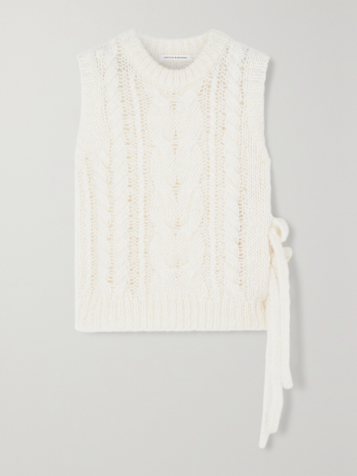 Cecilie Bahnsen - Isa Cable-knit Mohair And Wool-blend Vest - White