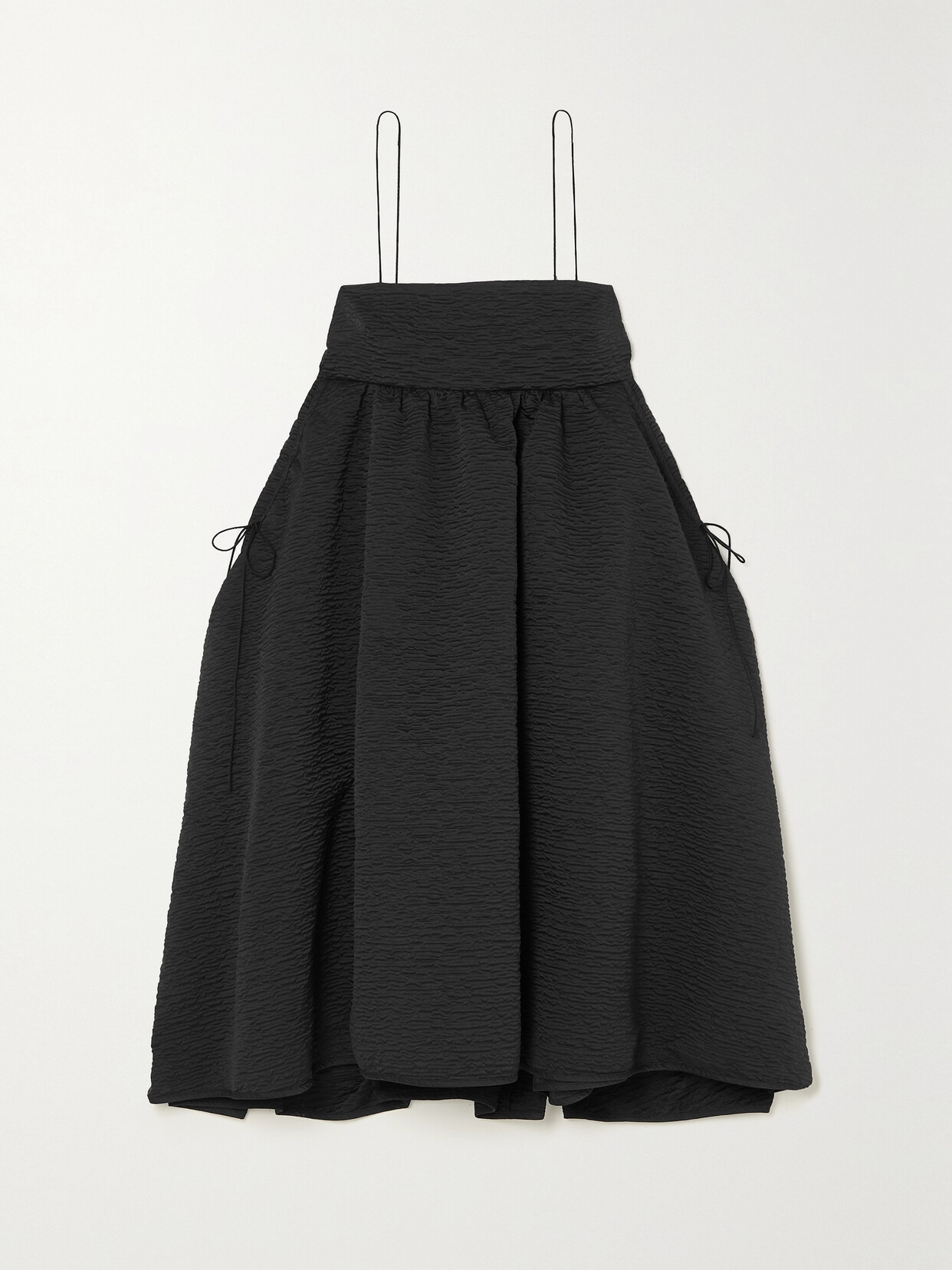 CECILIE BAHNSEN LISBETH GATHERED MATELASSÉ CREPE DRESS