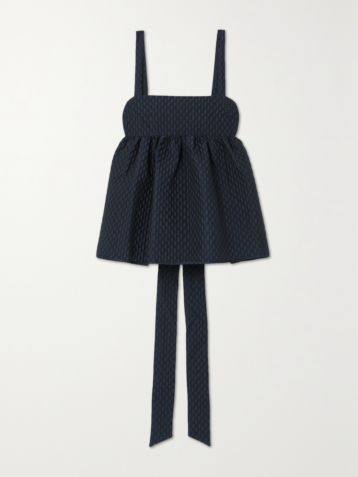 Cecilie Bahnsen - Josie Matelassé Peplum Top - Blue