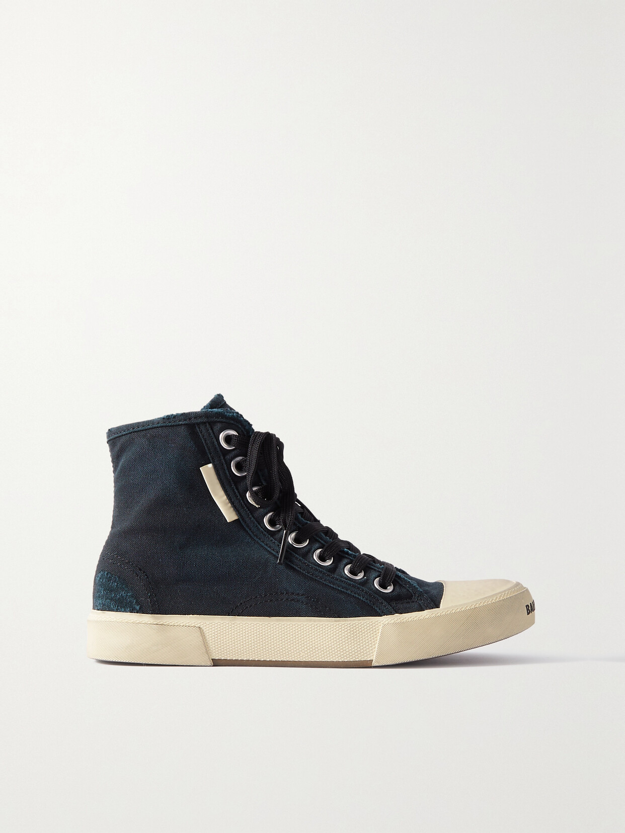 Balenciaga Paris Distressed Canvas Hightop Sneakers In Black ModeSens