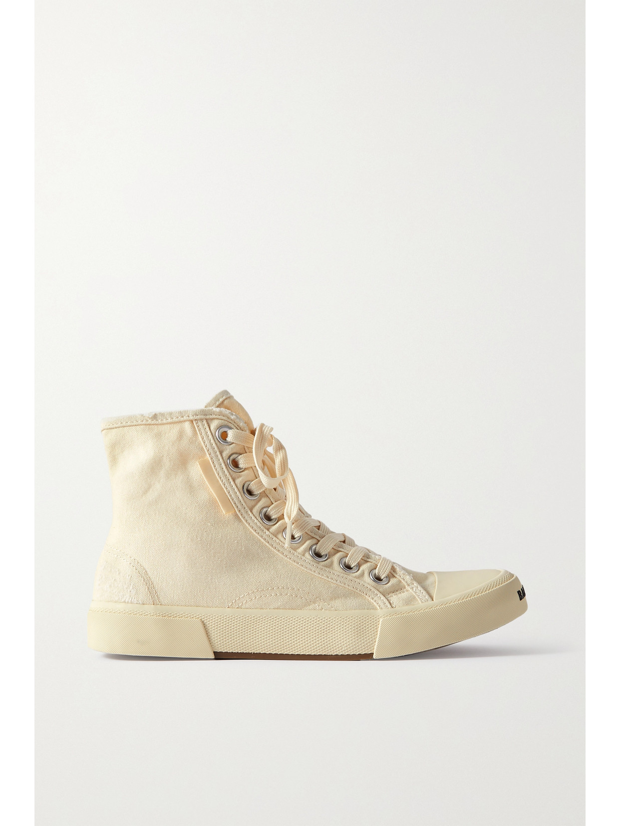 Balenciaga Paris Distressed Canvas High-top Sneakers - Off-white