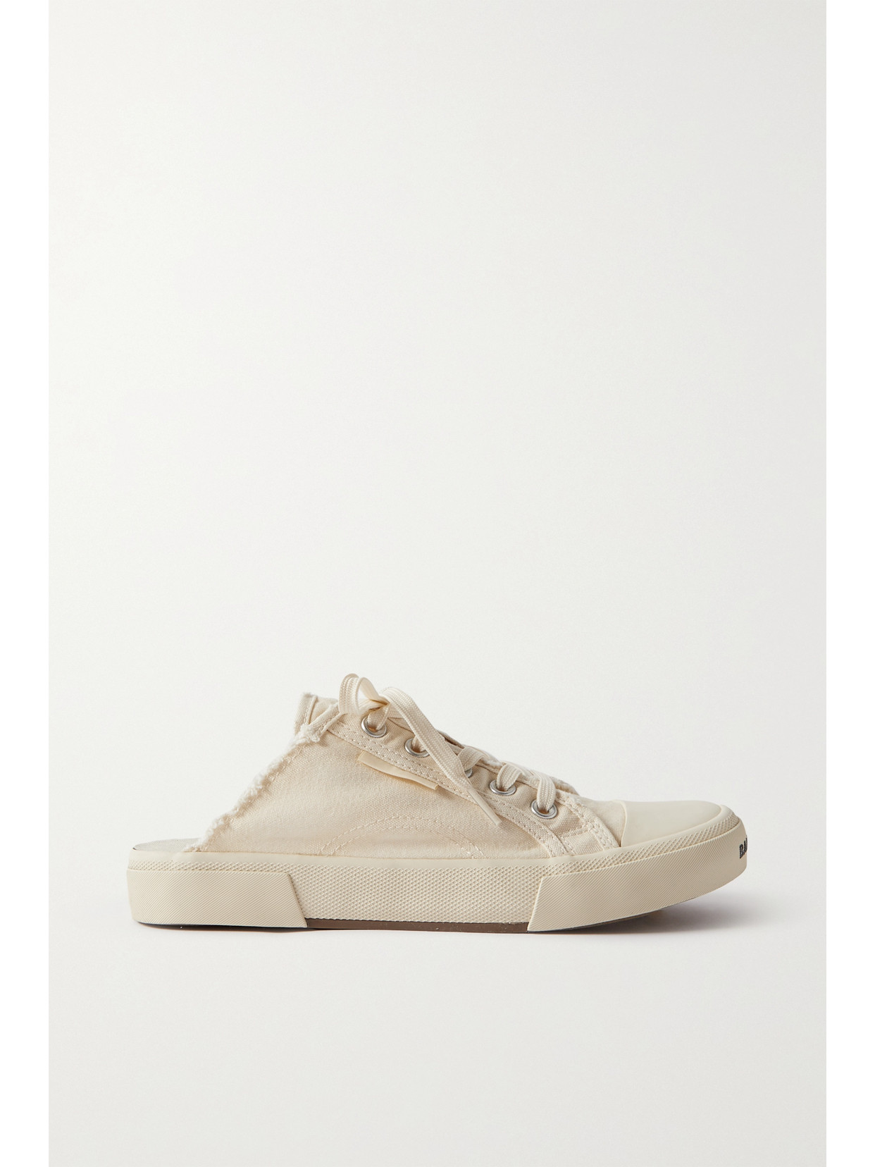 Balenciaga Paris High Distressed Rubber And Cotton-canvas Slip-on Sneakers In Off-white