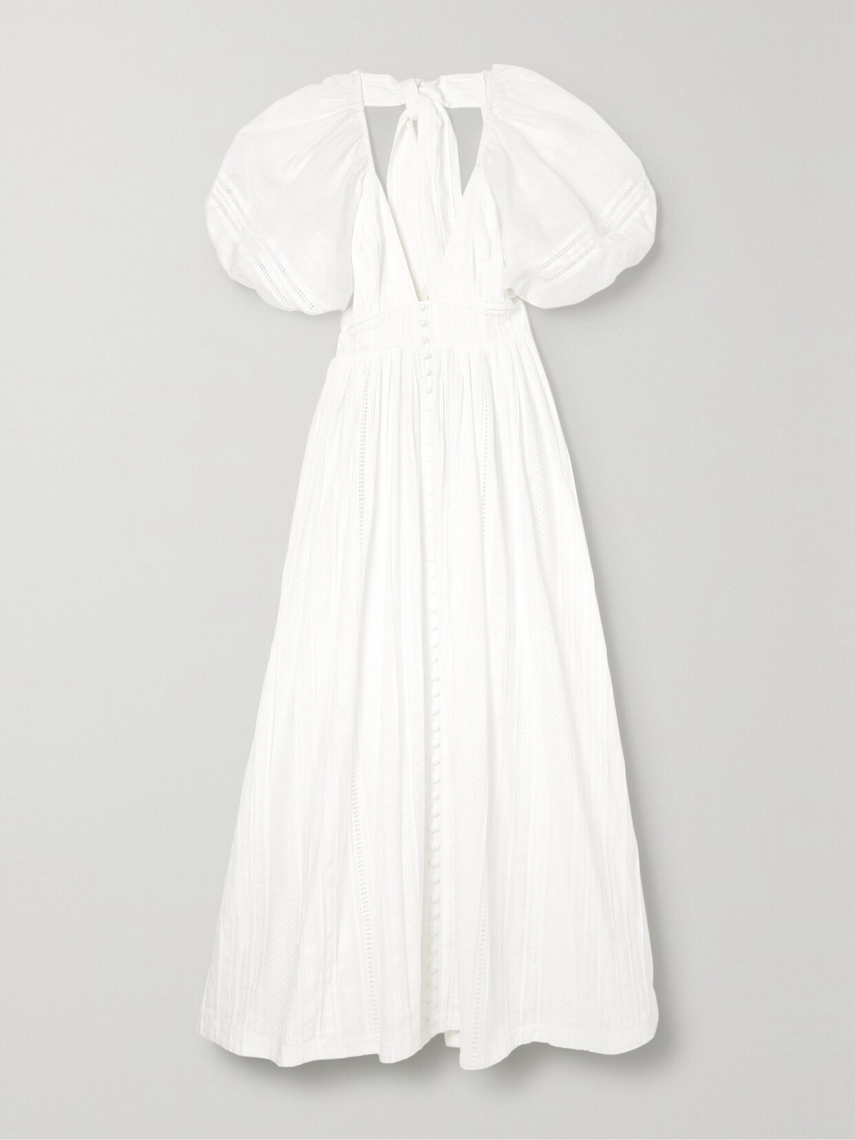 Joslin + Net Sustain Julianna Pleated Pointelle-knit Cotton Maxi Dress