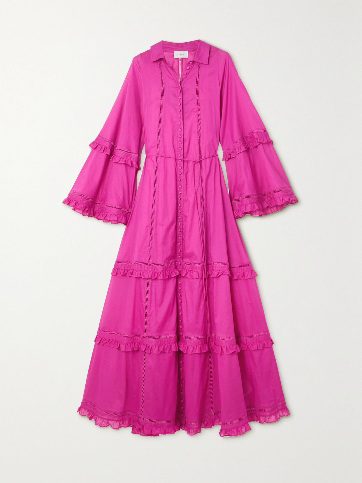 JOSLIN DIANE TIERED ORGANIC COTTON-POPLIN MAXI DRESS