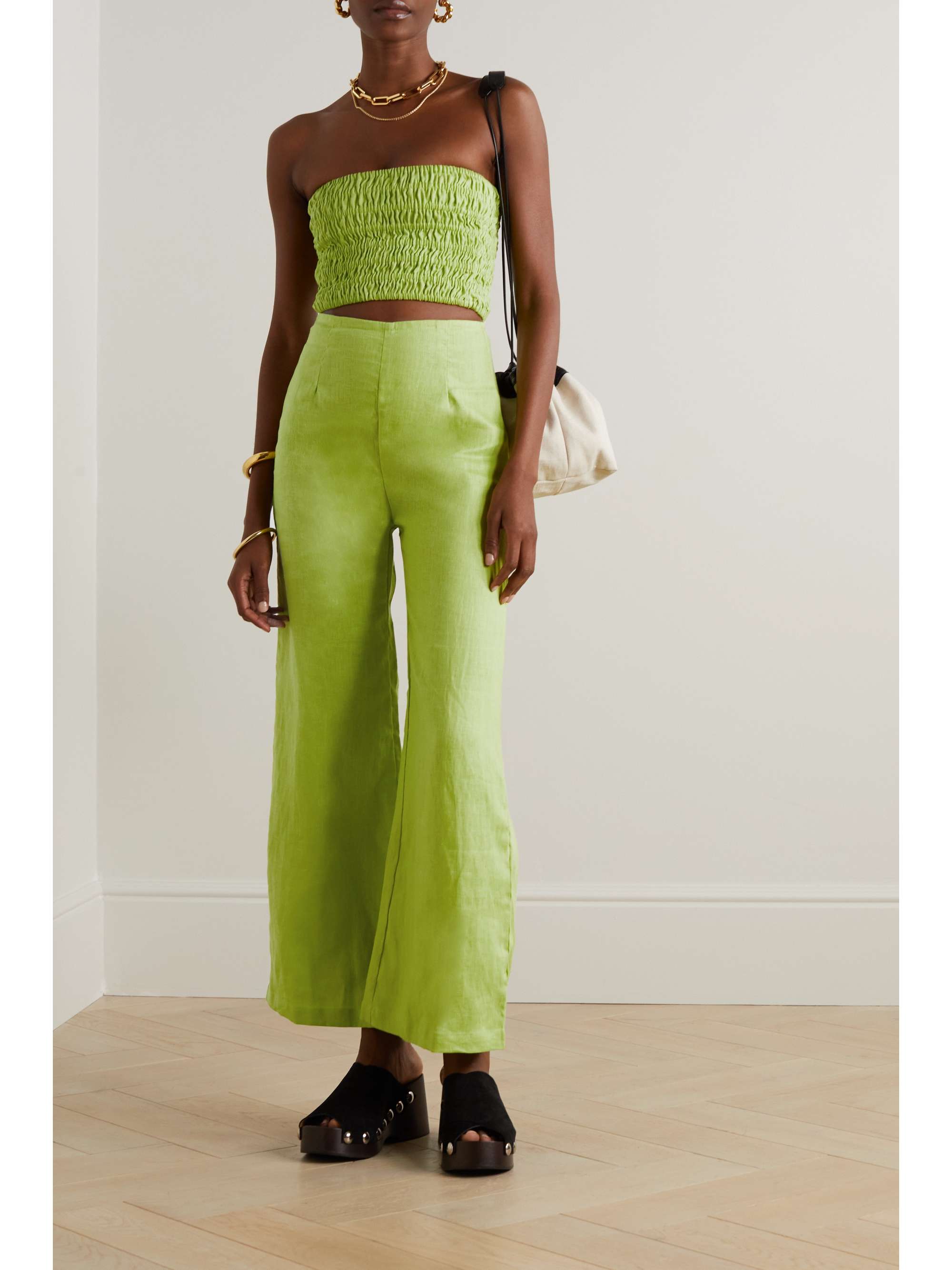 FAITHFULL THE BRAND + NET SUSTAIN Ottavio linen wide-leg pants