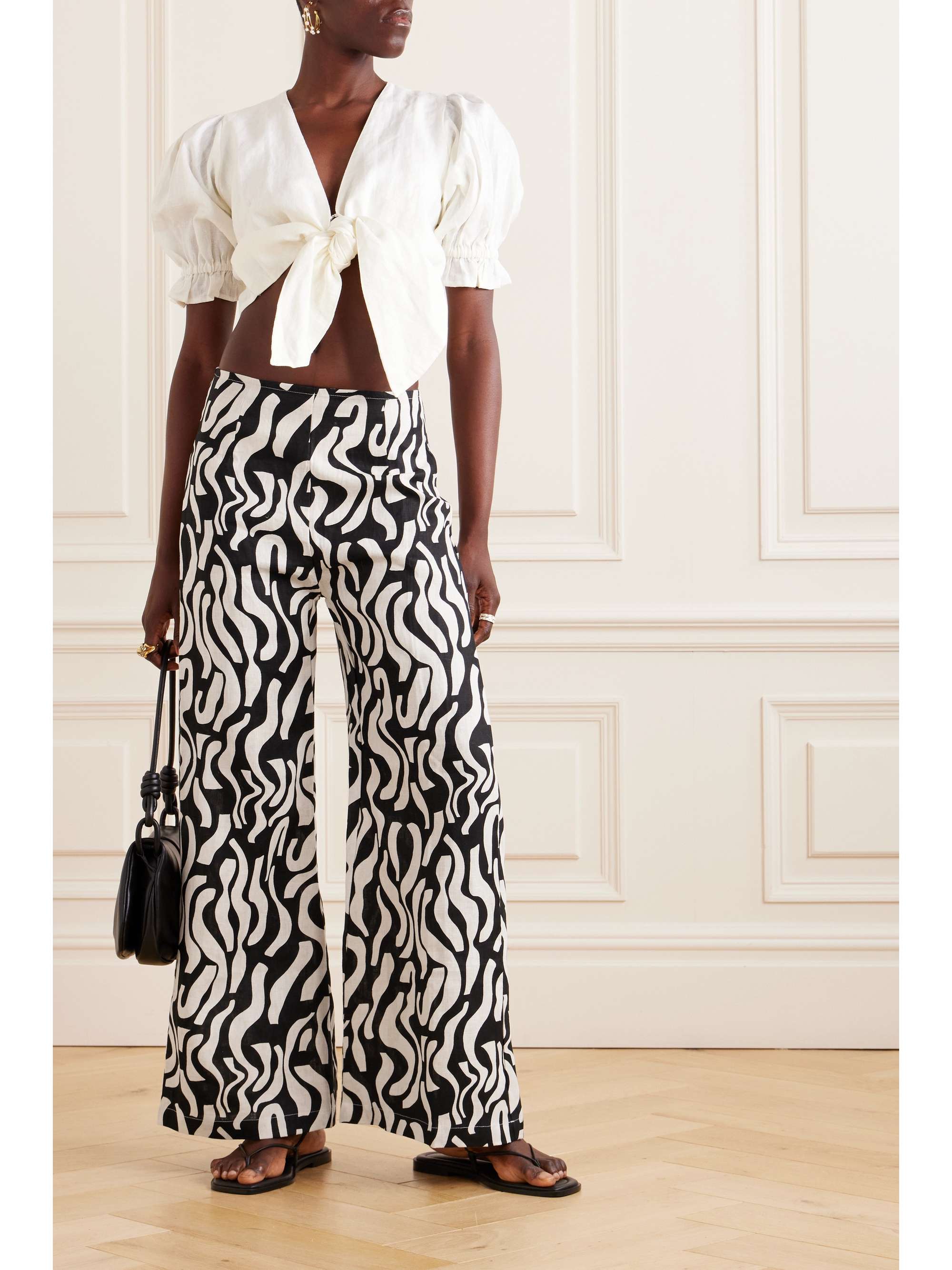 FAITHFULL THE BRAND +NET SUSTAIN Ottavio printed linen wide-leg pants