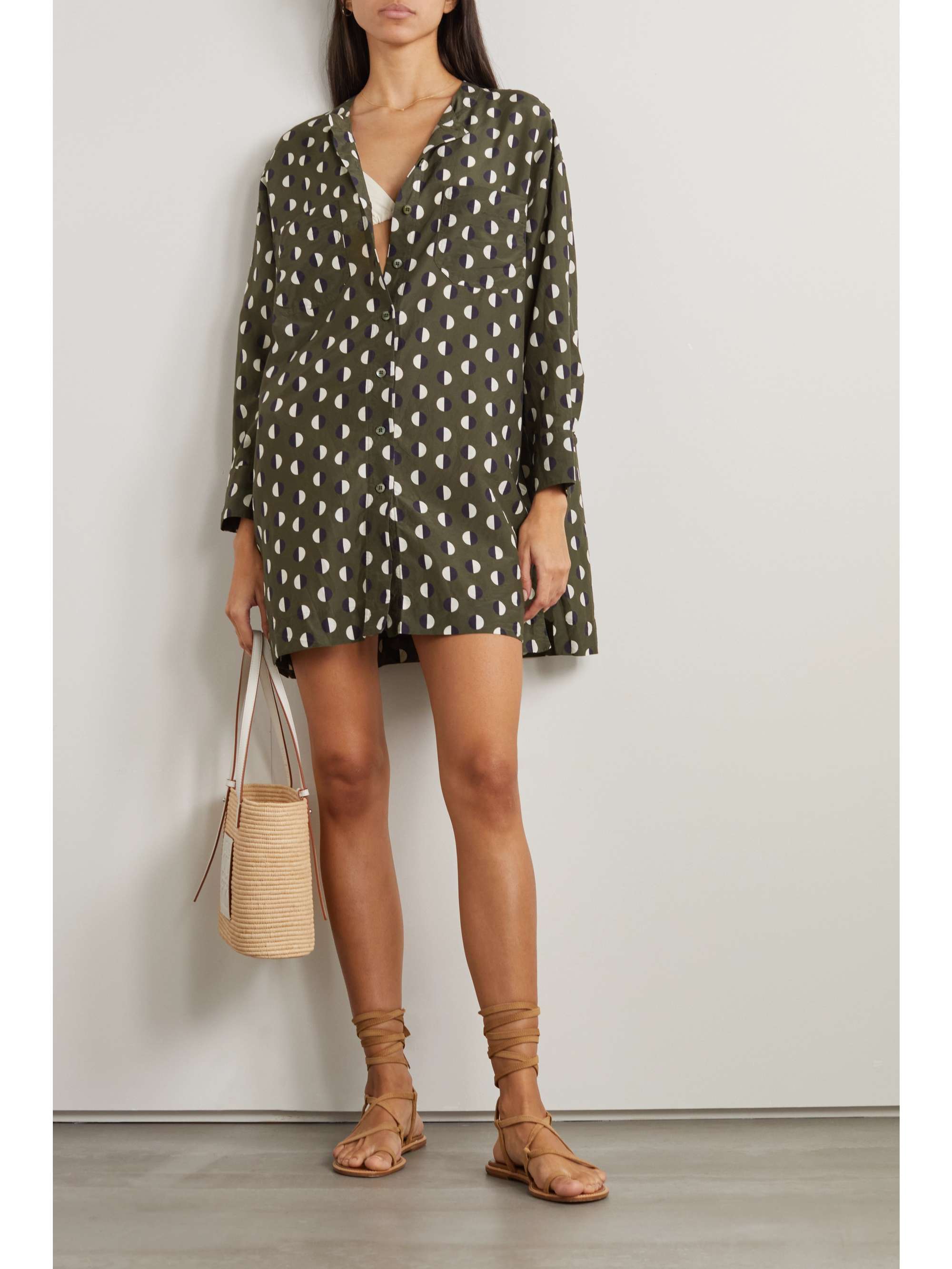 ERES Mars printed cotton and silk-blend coverup