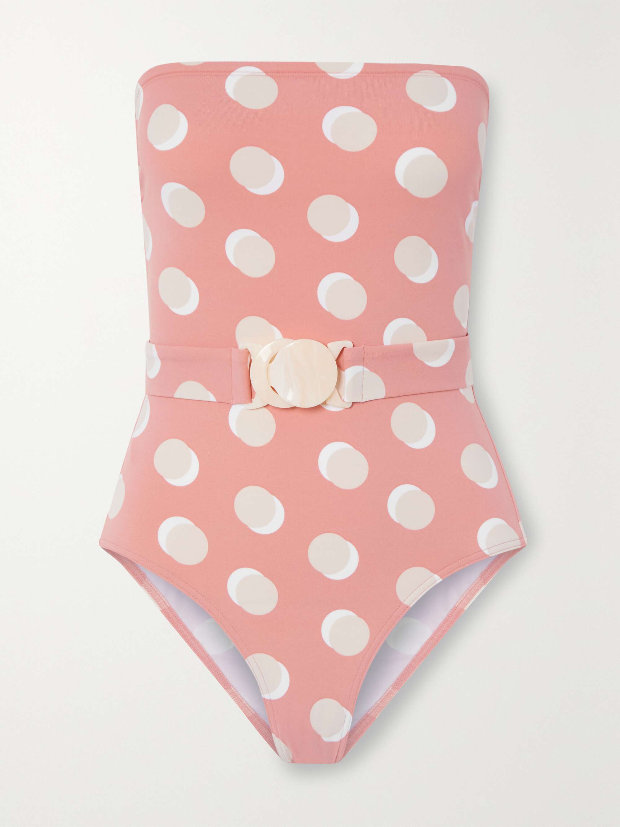 ERES Nuit Lune strapless belted polka dot swimsuit NET A PORTER