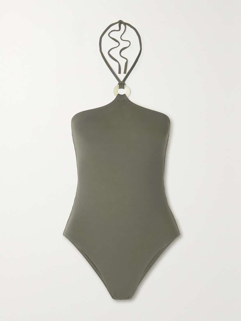 Eres Pleine Lune Celeste Embellished Halterneck Swimsuit