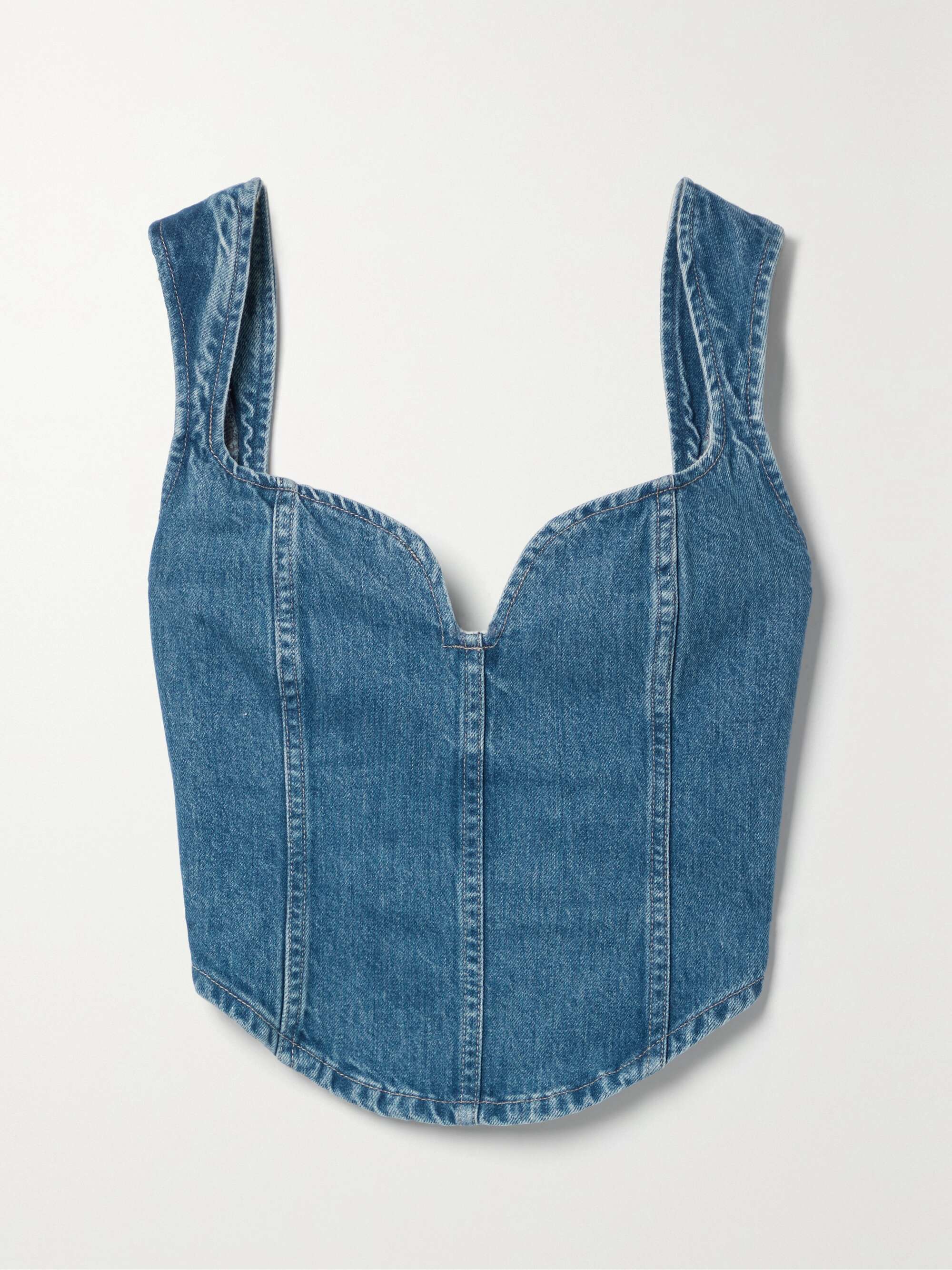 MARA HOFFMAN + NET SUSTAIN Milla organic denim top | NET-A-PORTER