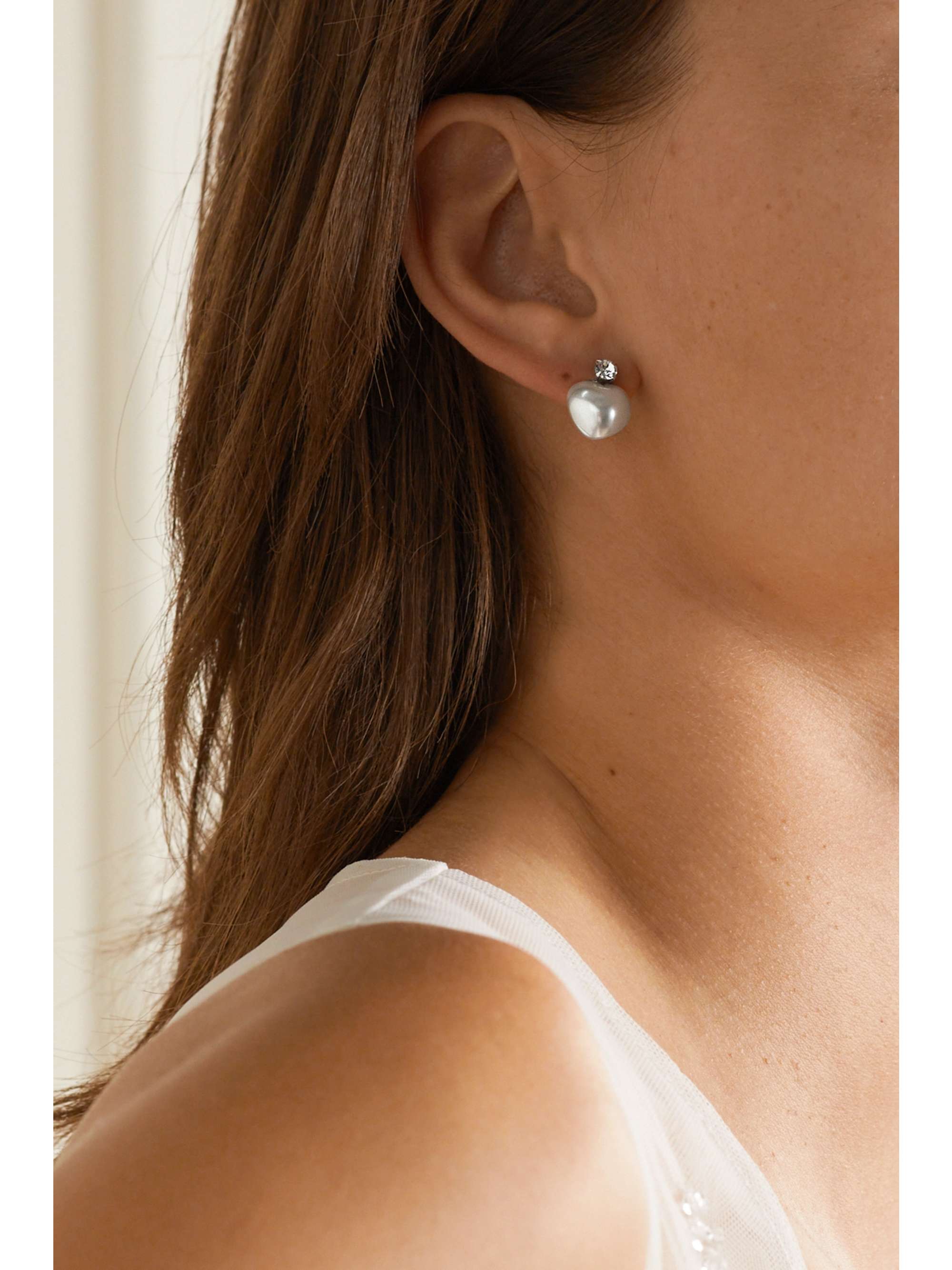 SIMONE ROCHA Silver-tone, crystal and faux pearl earrings