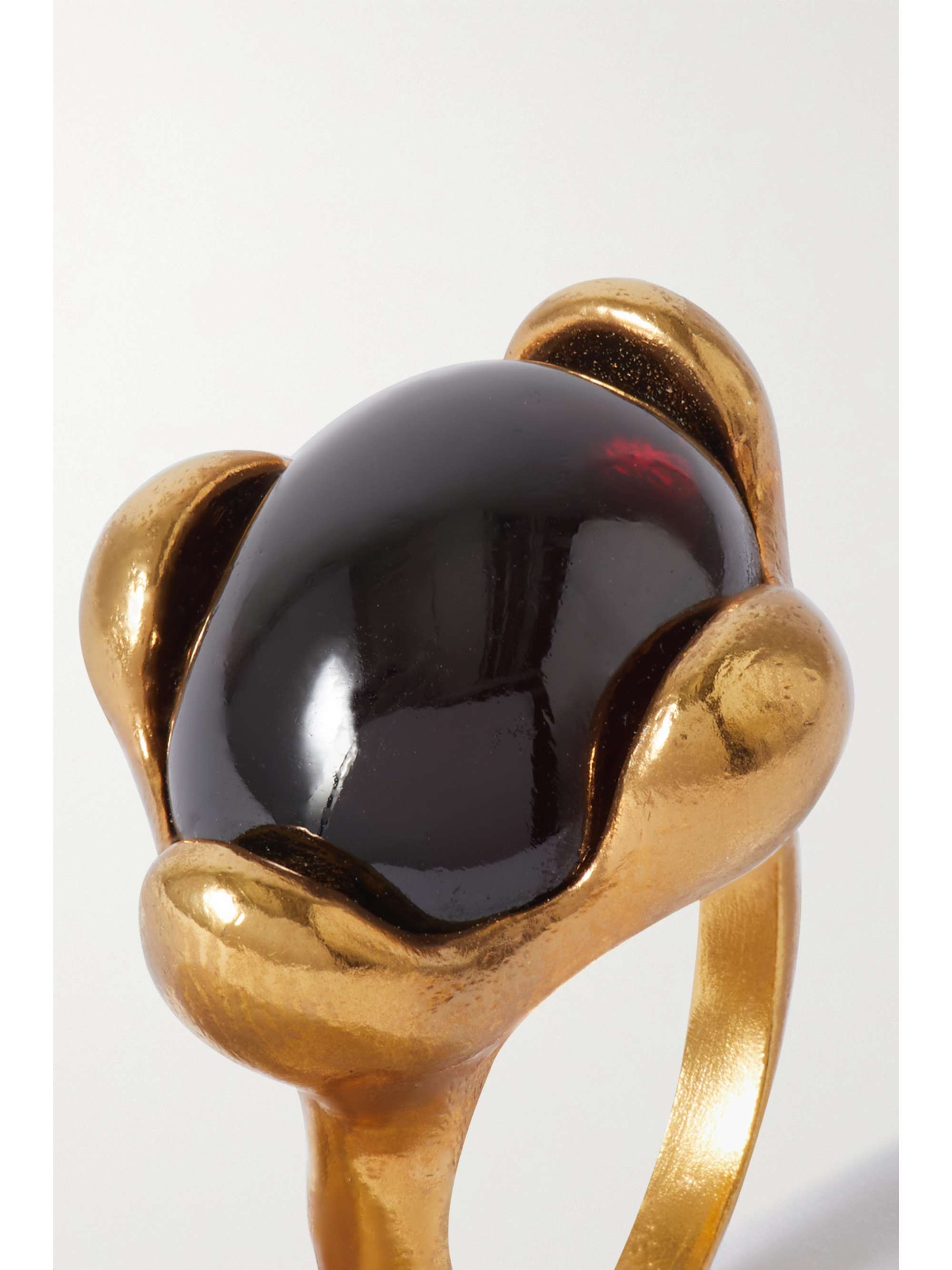 ALIGHIERI The Burning Desire gold-plated garnet ring