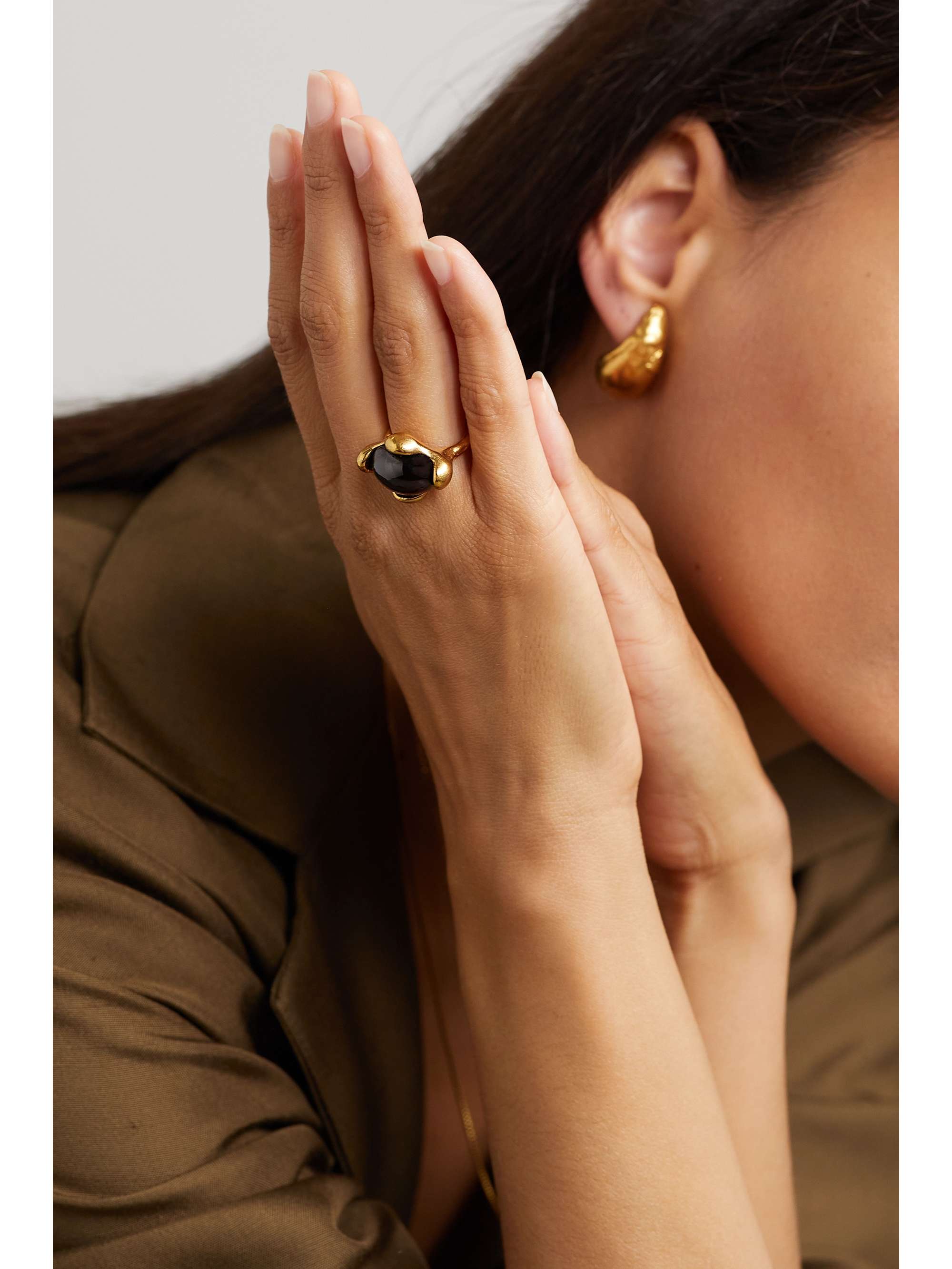 ALIGHIERI The Burning Desire gold-plated garnet ring
