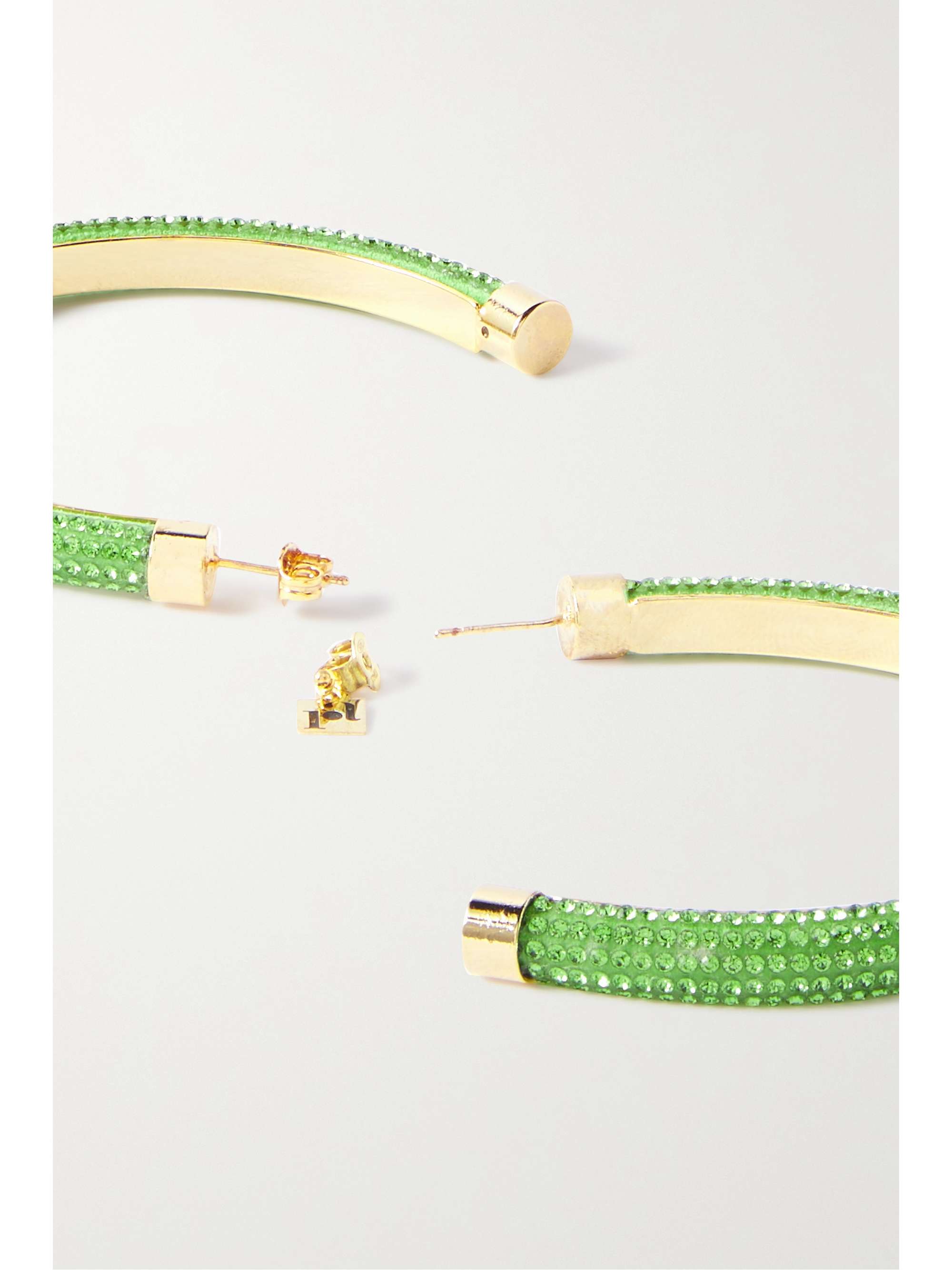 ROSANTICA Favilla gold-tone, satin and crystal hoop earrings
