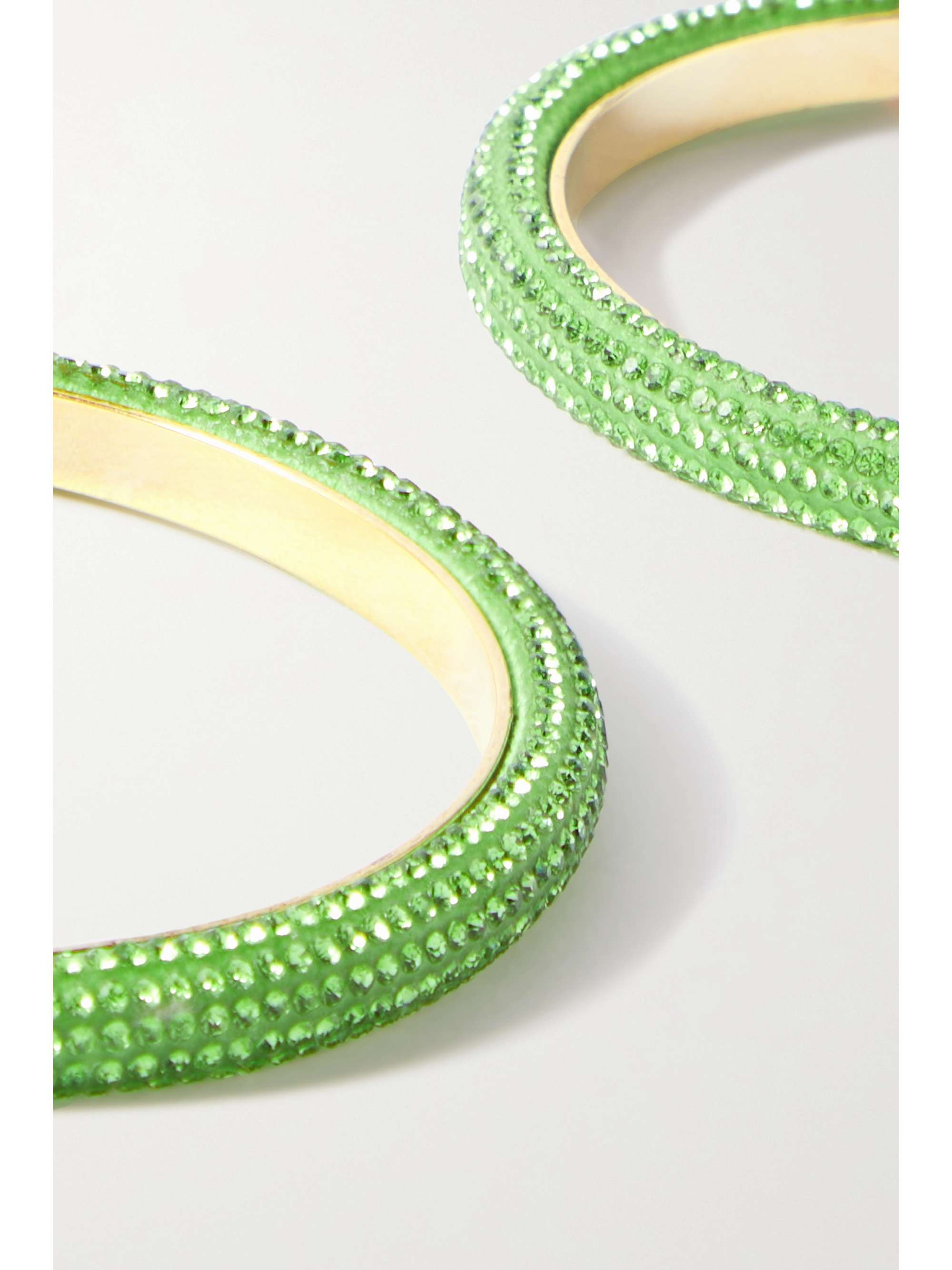ROSANTICA Favilla gold-tone, satin and crystal hoop earrings