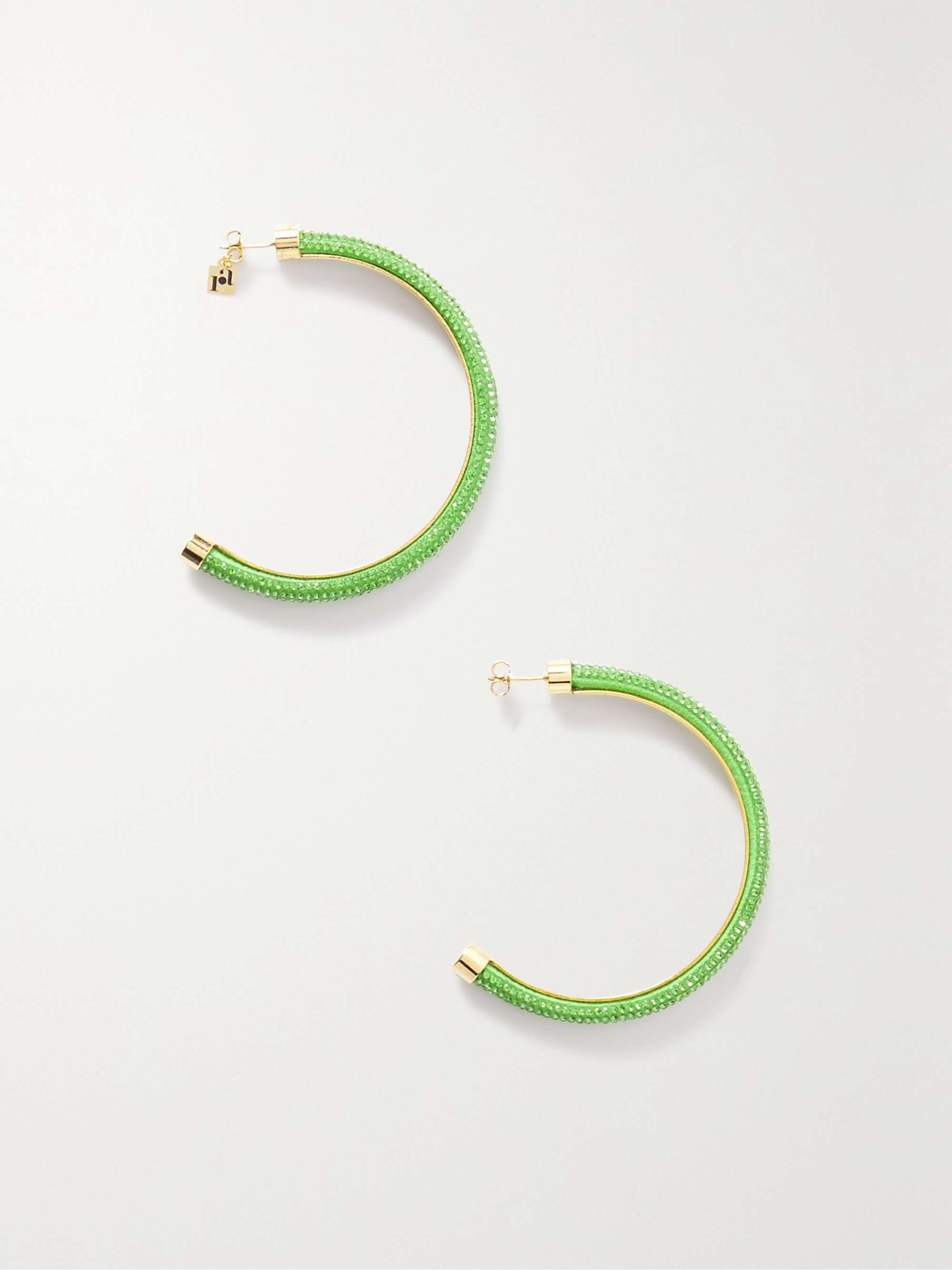 ROSANTICA Favilla gold-tone, satin and crystal hoop earrings | NET-A-PORTER