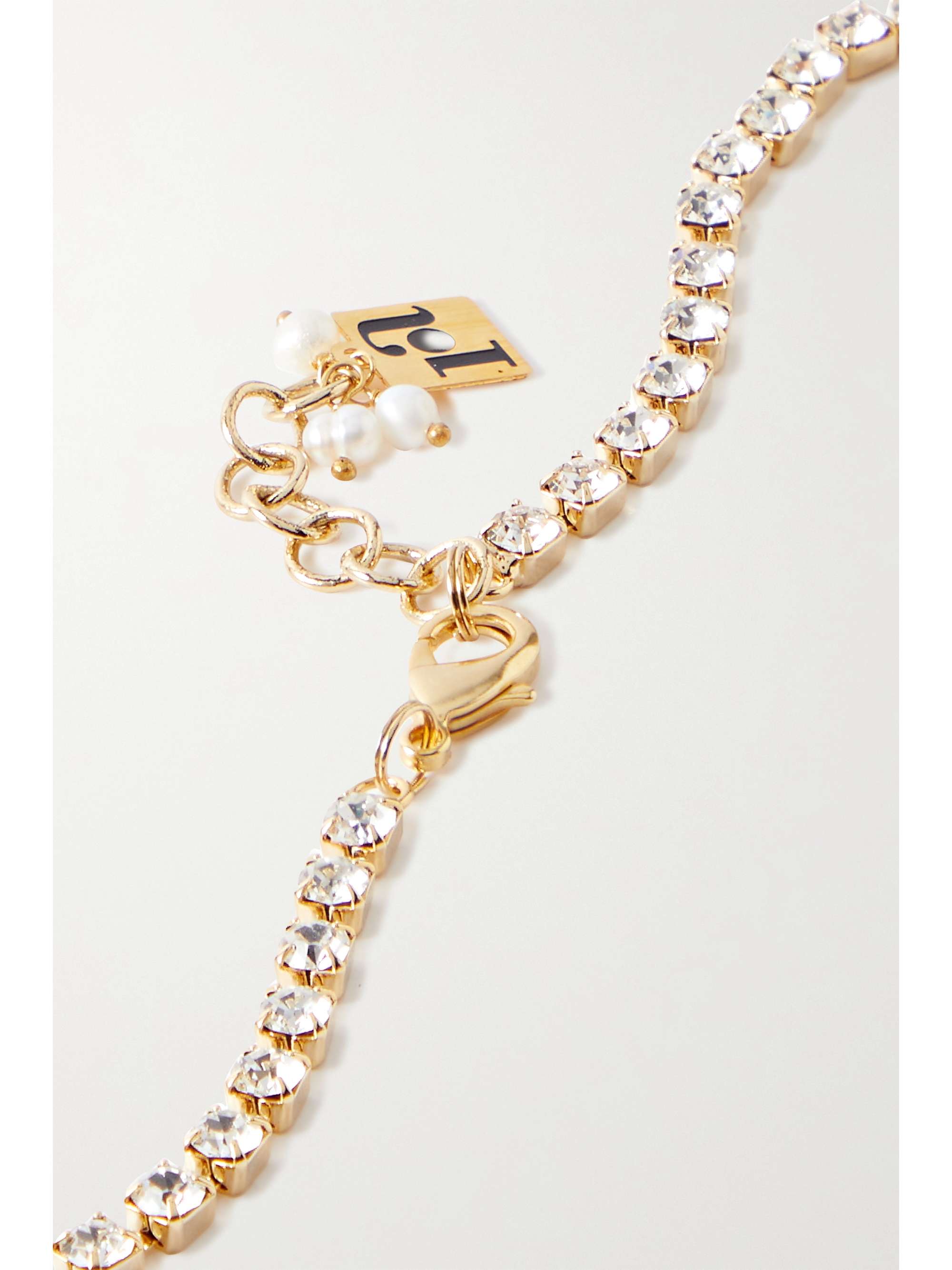 ROSANTICA Fringed gold-tone, crystal and pearl necklace