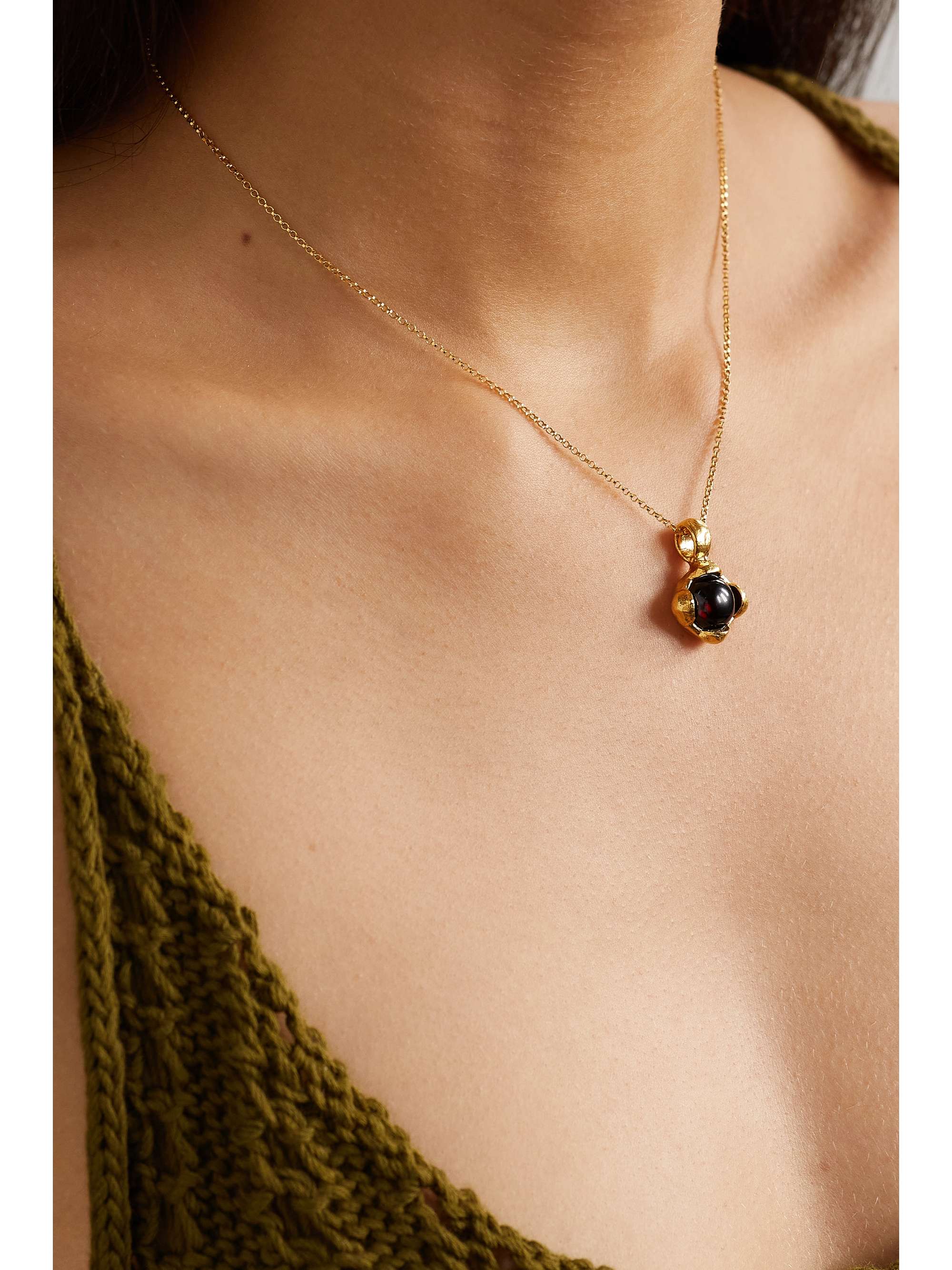ALIGHIERI The Spark Of Desire gold-plated garnet necklace