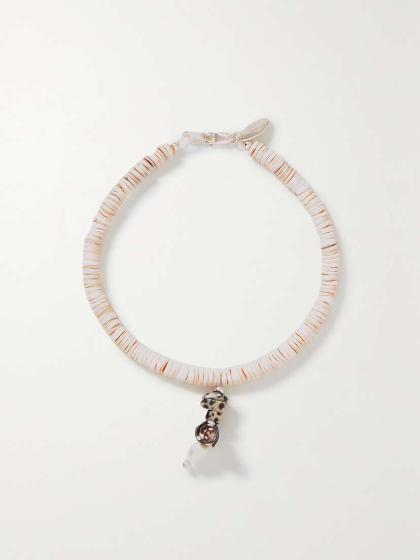 SANT'ANGELO Pronto Silver, Shell, Pearl And Jasper Anklet