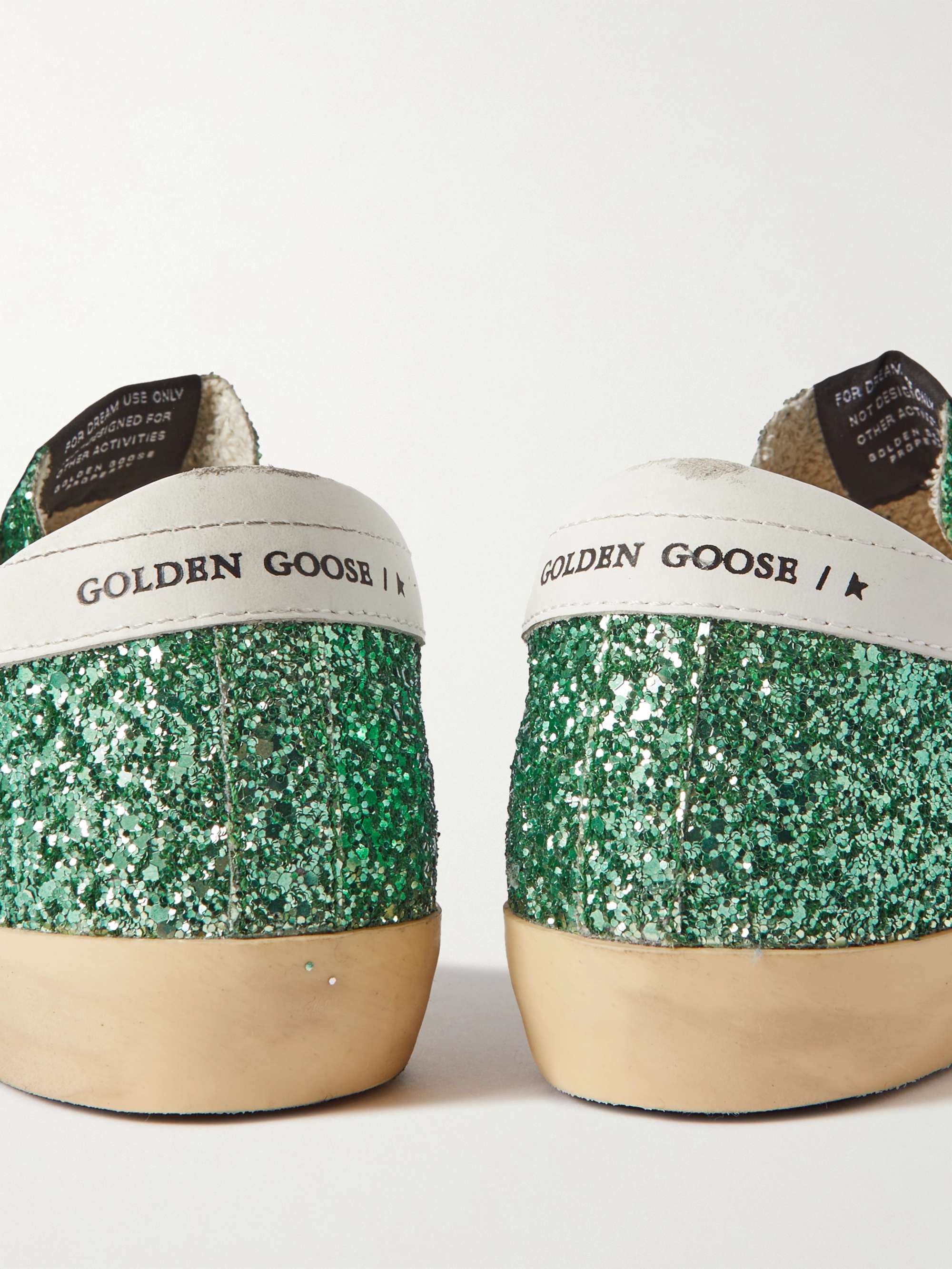 GOLDEN GOOSE Superstar distressed leather-trimmed suede sneakers