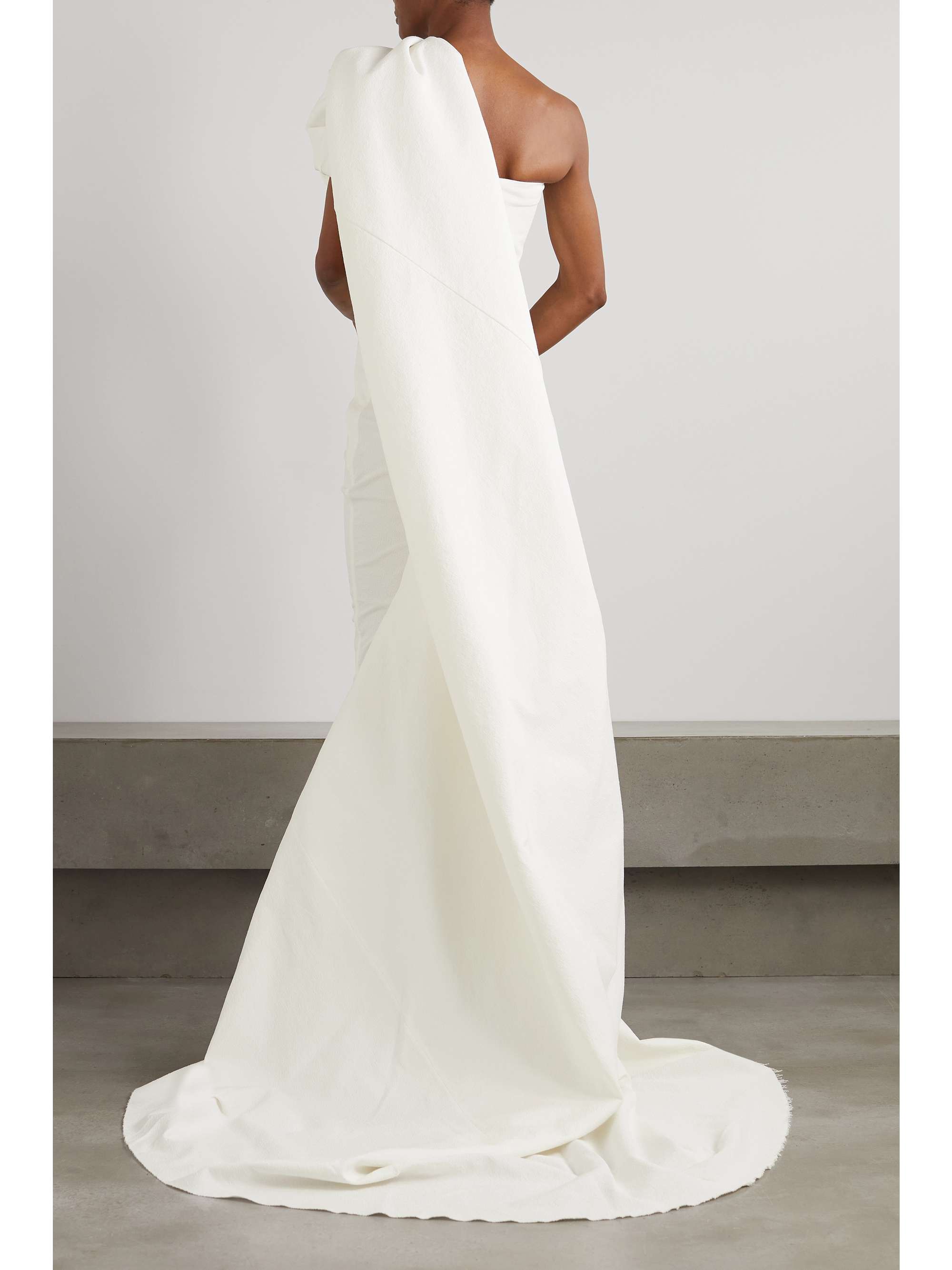 RICK OWENS Aphrodite cape-effect cotton-blend lamé gown