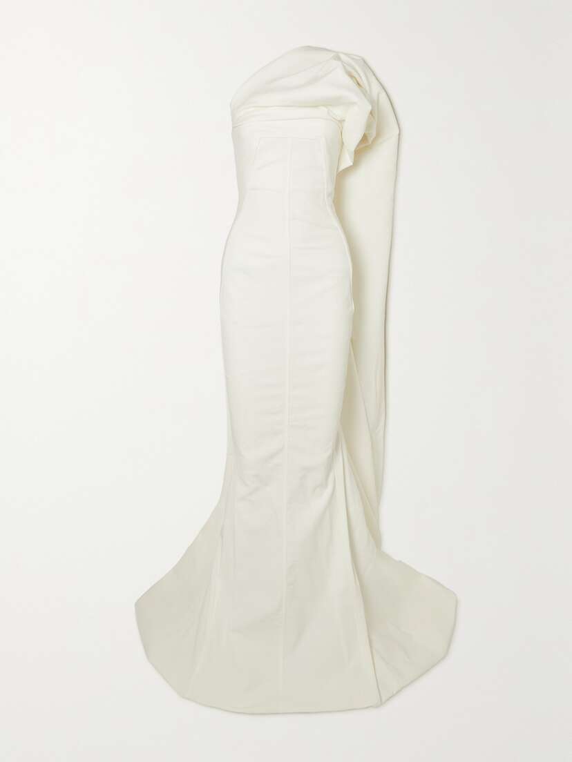 Rick Owens Aphrodite Cape-effect Cotton-blend Lamé Gown