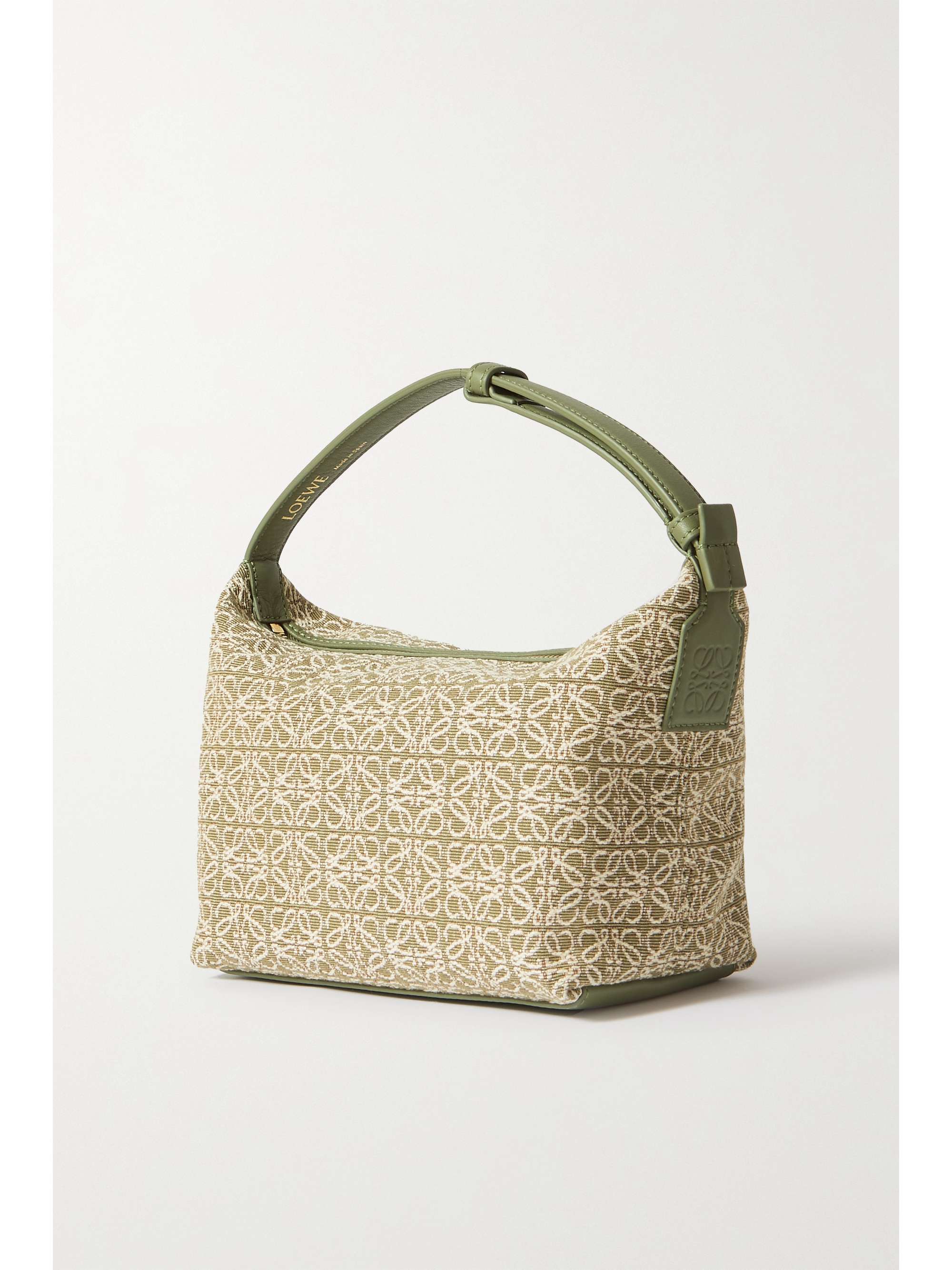 LOEWE Cubi Anagram small leather-trimmed logo-jacquard tote | NET 