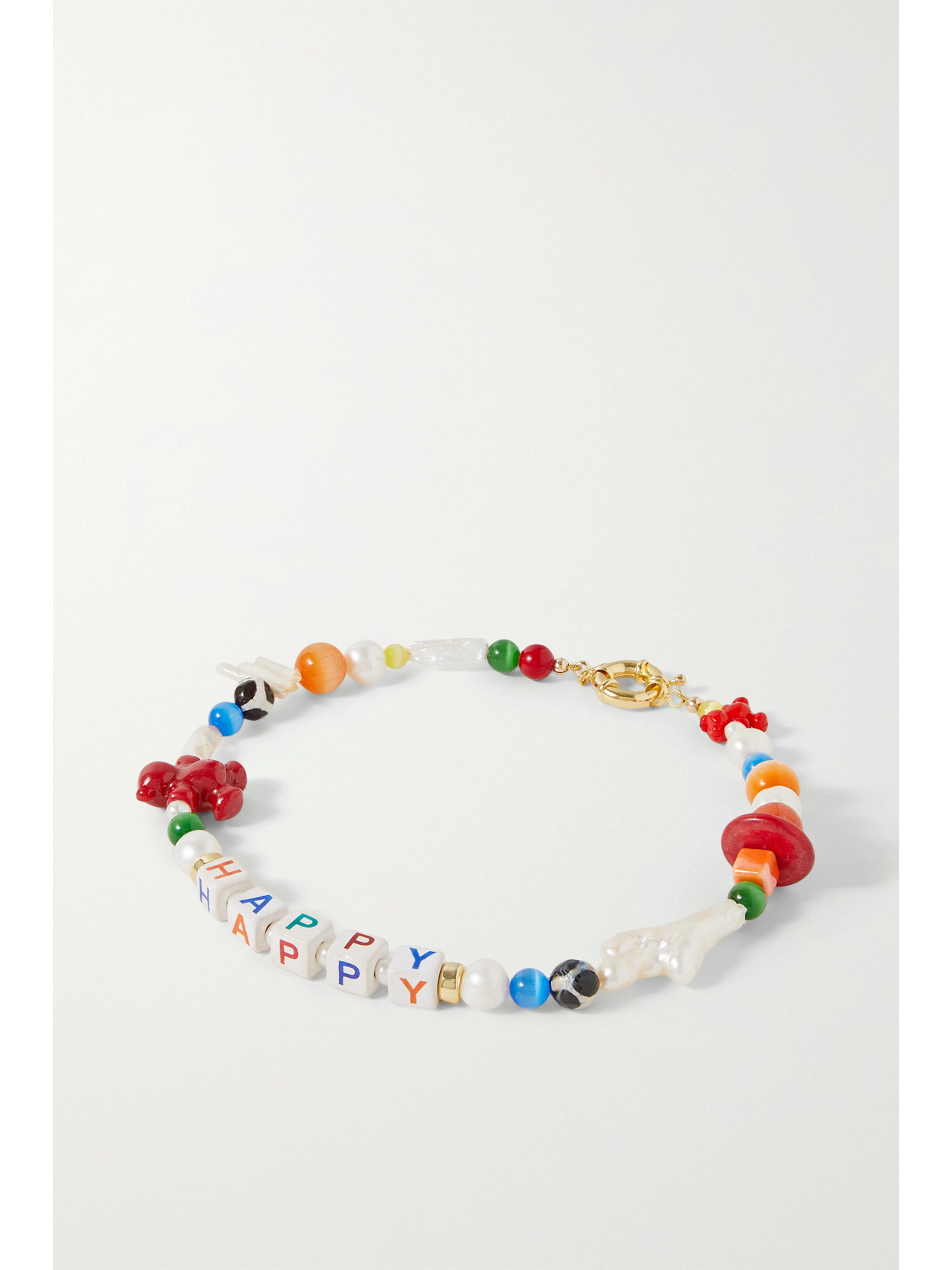Eliou Vix Gold-tone, Bead, Pearl And Jasper Choker In White