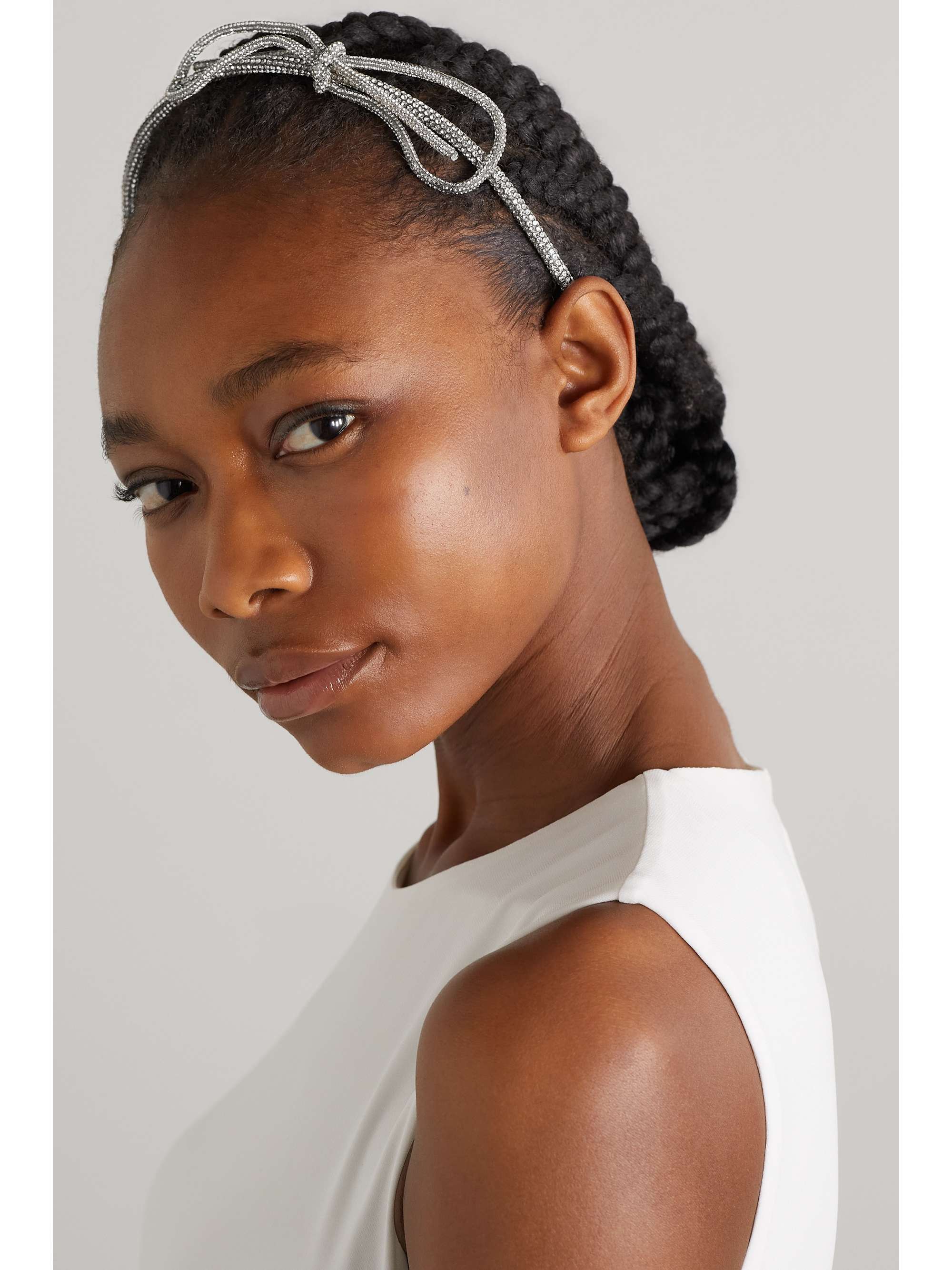 LELET NY طوق رأس من الفضة والكريستال