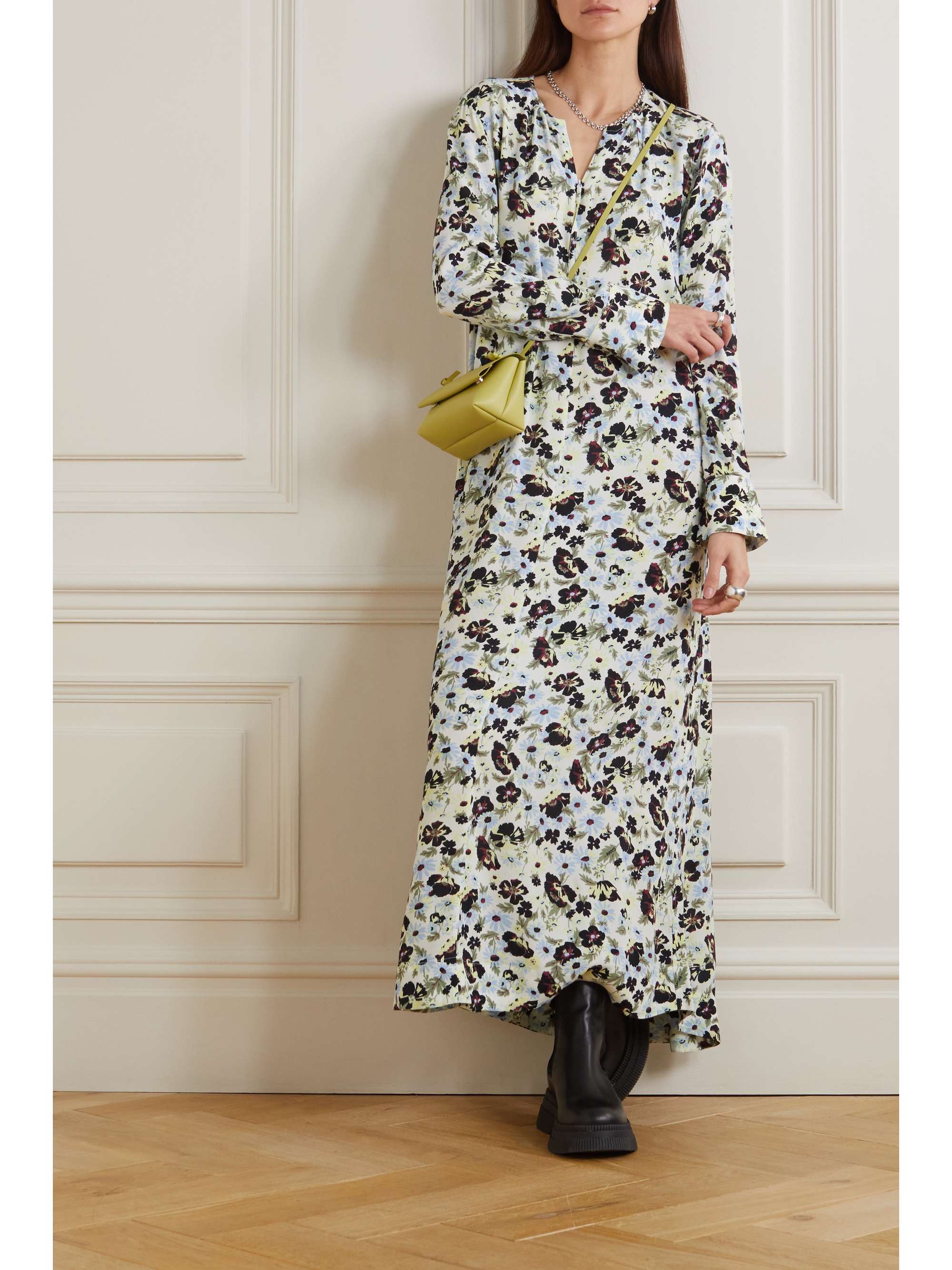 GANNI Floral-print LENZING ECOVERO-blend crepe maxi dress | NET-A-PORTER