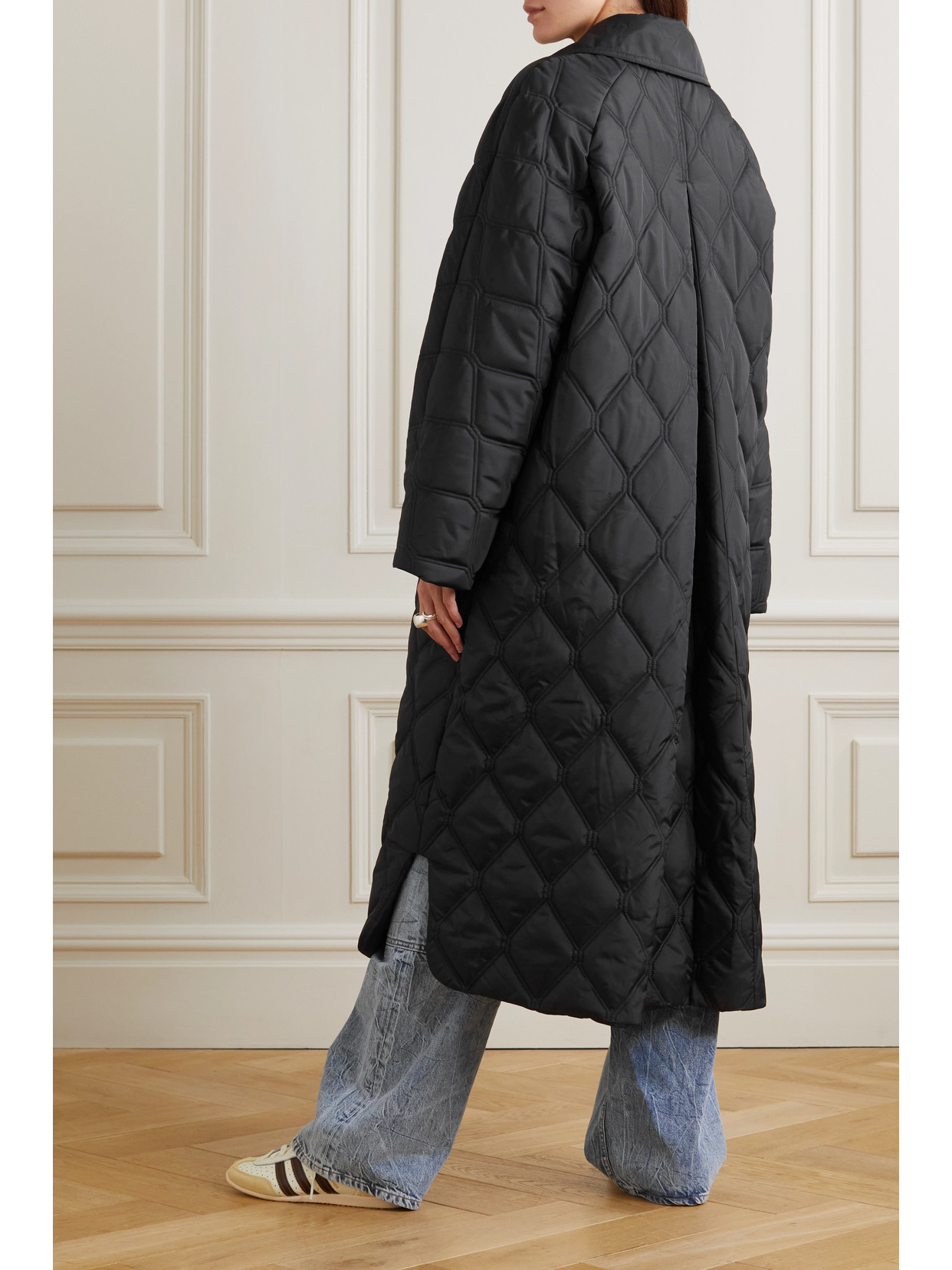 ganni recycled ripstop coat