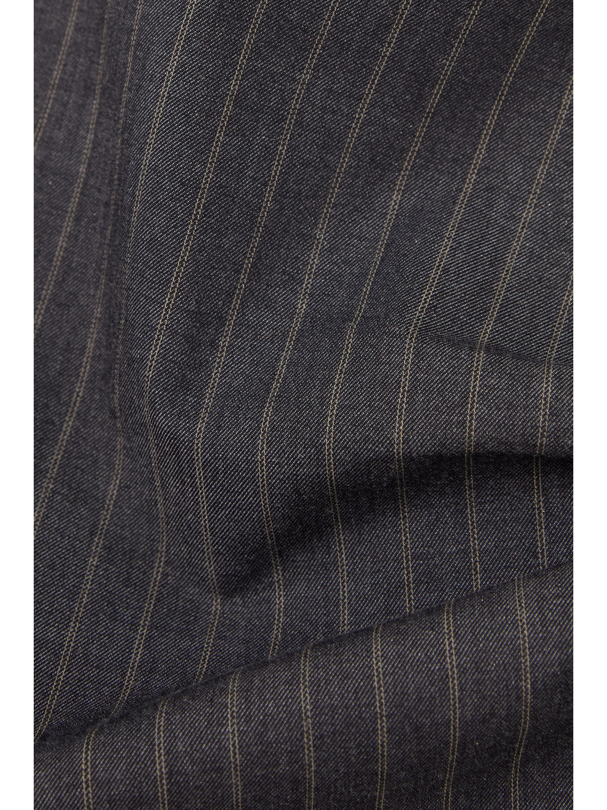 Ganni Ruched Pinstriped Recycled Twill Mini Skirt In Gray