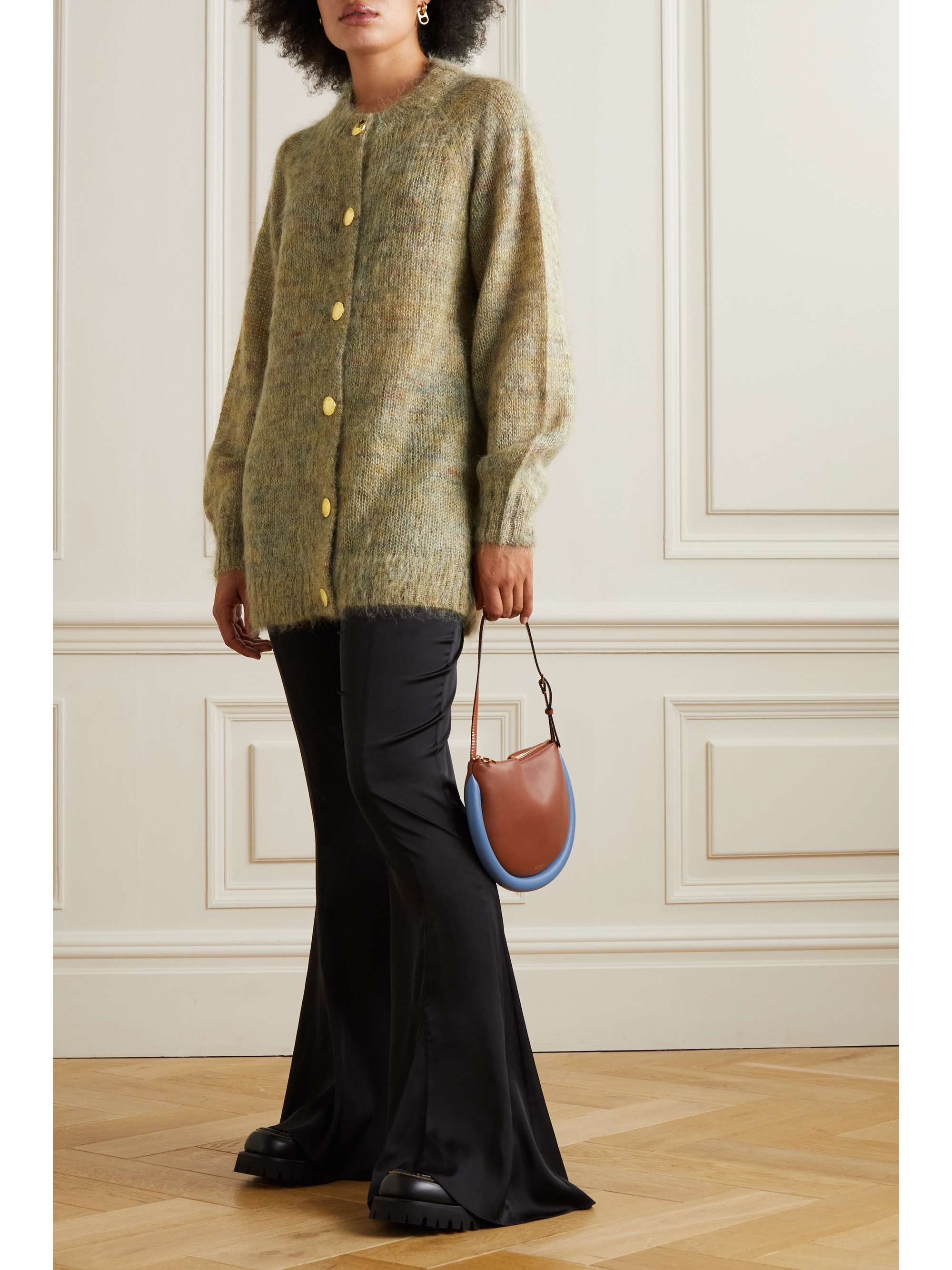 GANNI Brushed mohairblend cardigan NETAPORTER